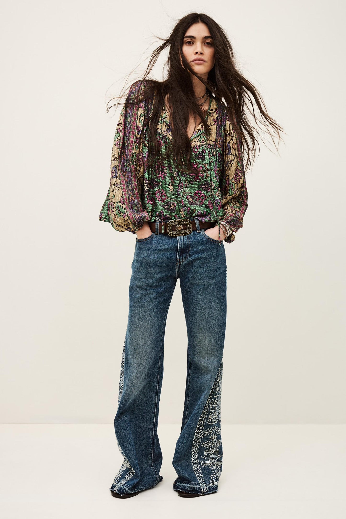 ba&sh Loose Blouse Pamila Green