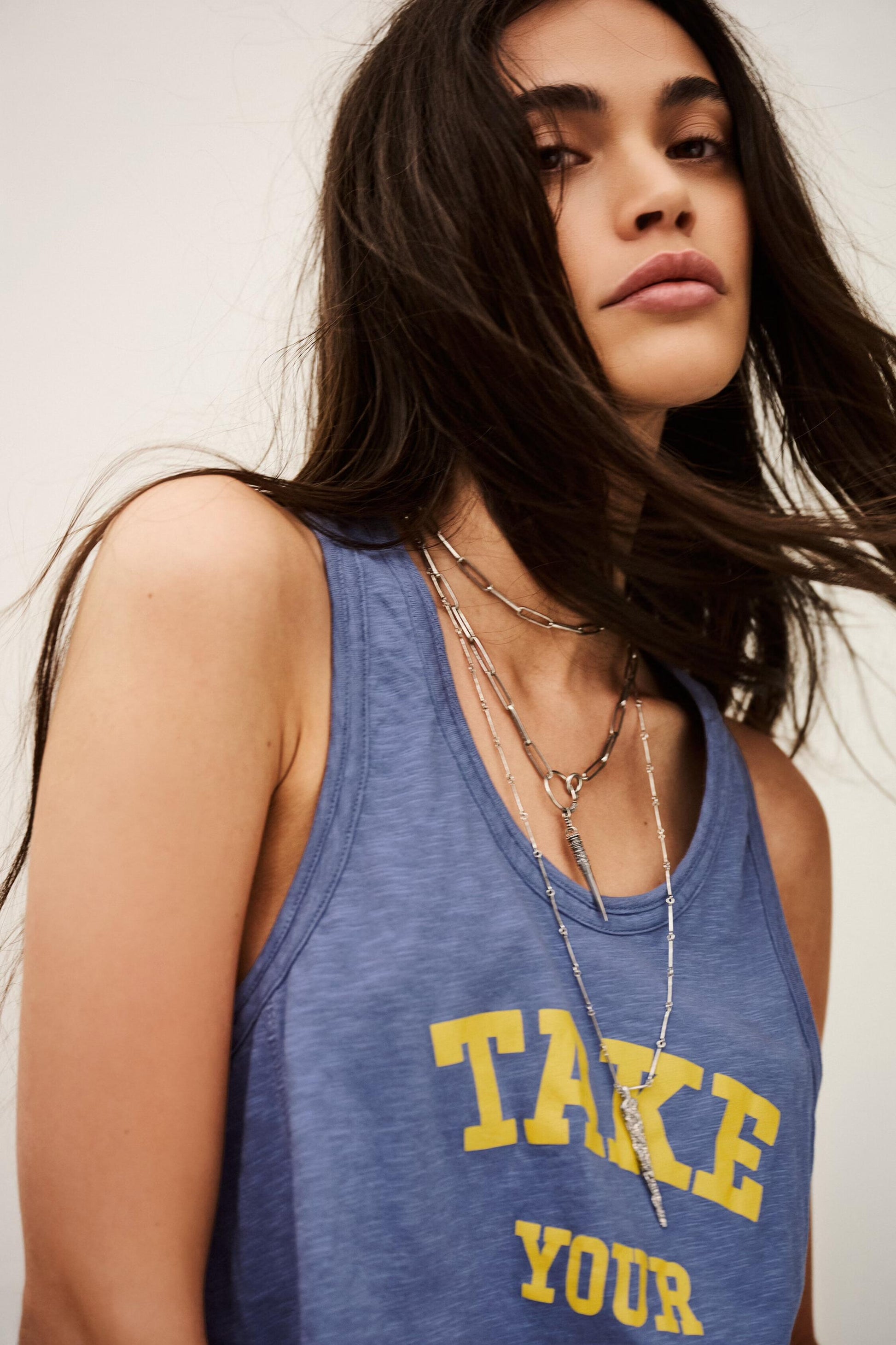 ba&sh Cotton Sports Tank Vilma Blue