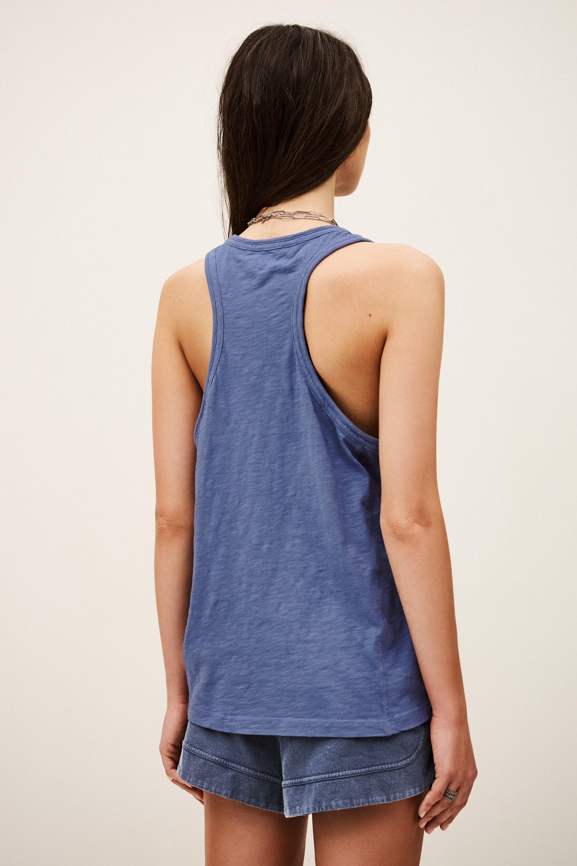 ba&sh Cotton Sports Tank Vilma Blue