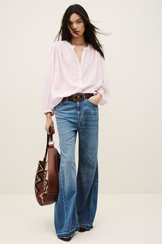 ba&sh Oversized Cotton Blouse Duha Purple