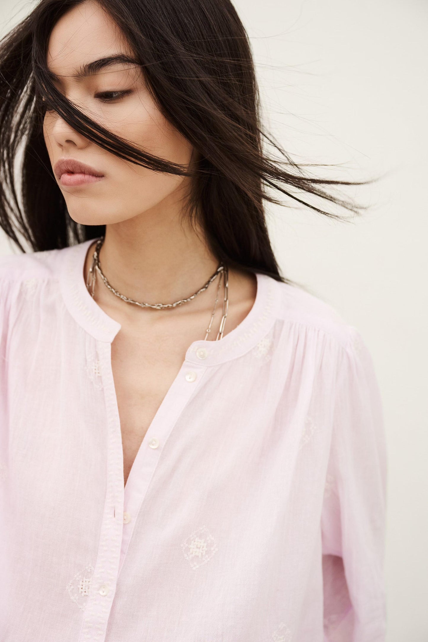 ba&sh Oversized Cotton Blouse Duha Purple