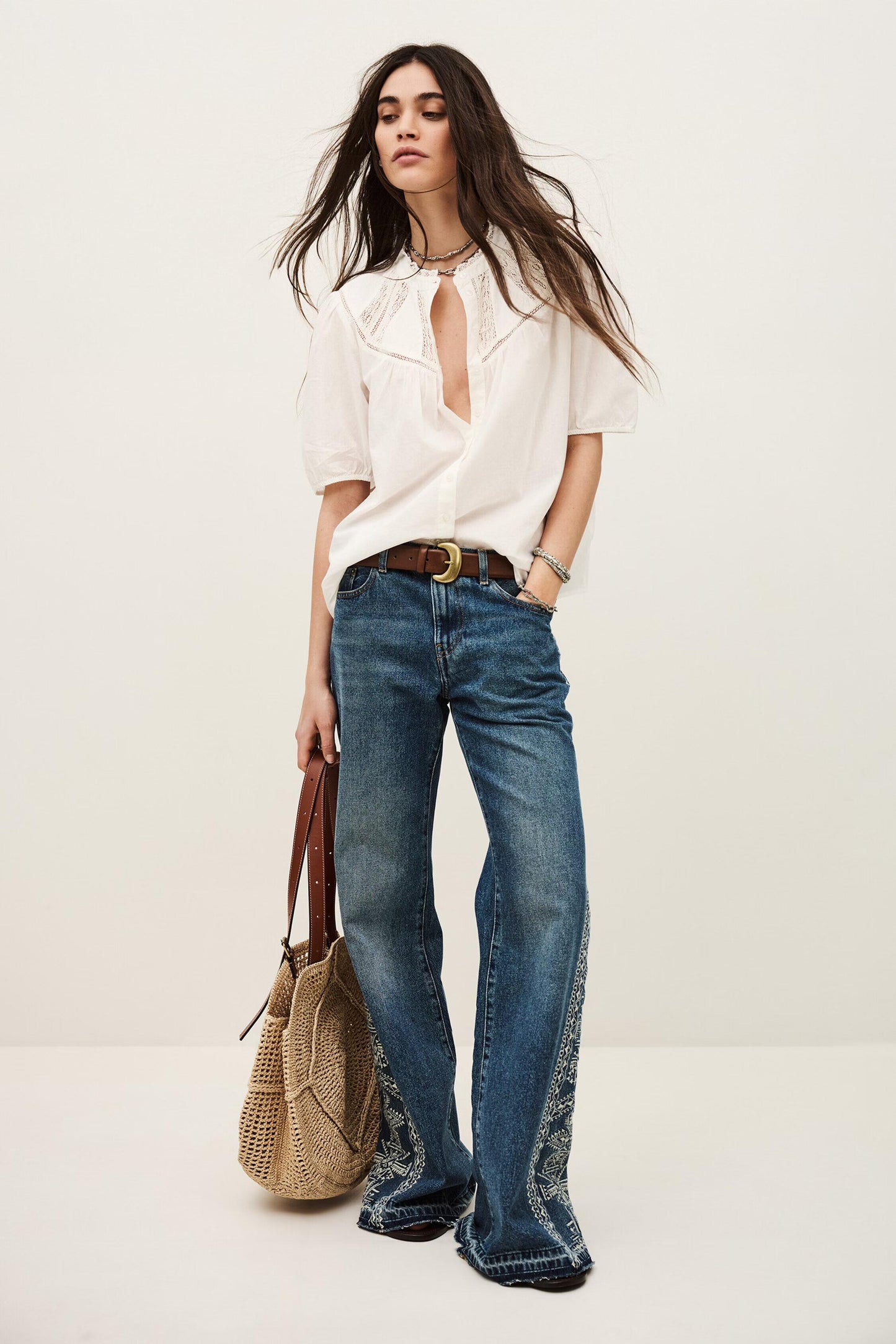 ba&sh Cotton Shirt Nella Off-White