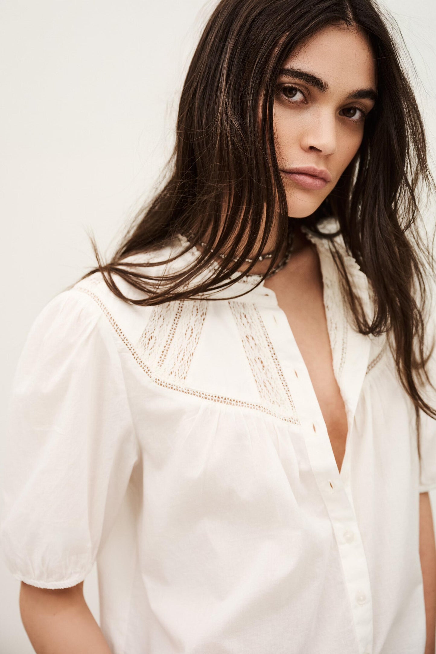 ba&sh Cotton Shirt Nella Off-White