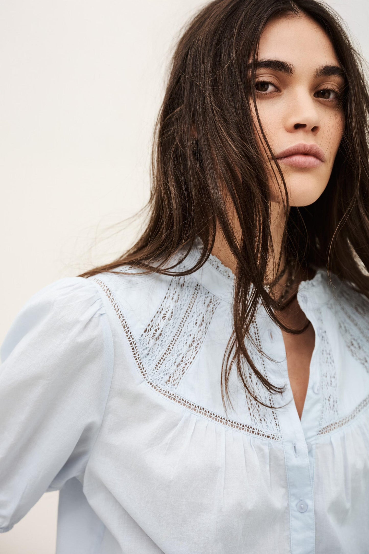 ba&sh Cotton Shirt Nella Blue