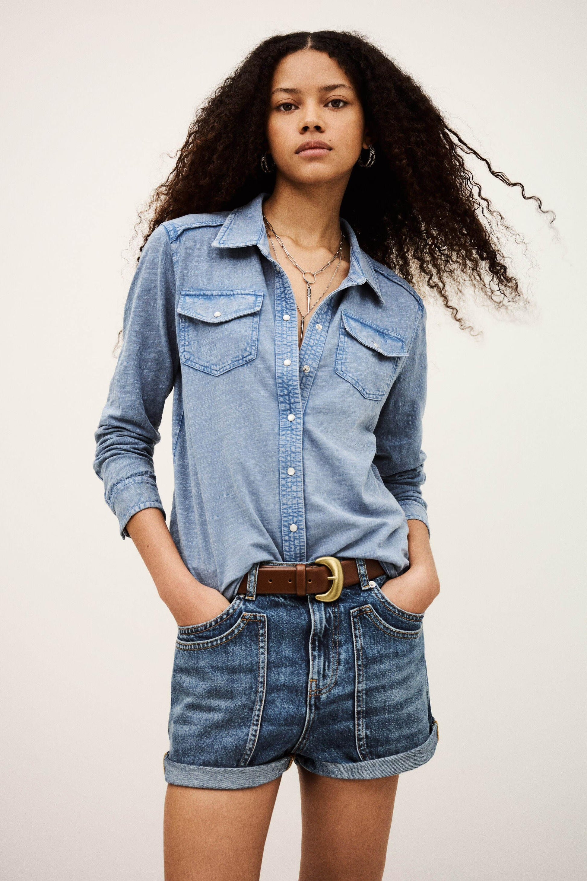 ba&sh Jersey Shirt Icare Blue
