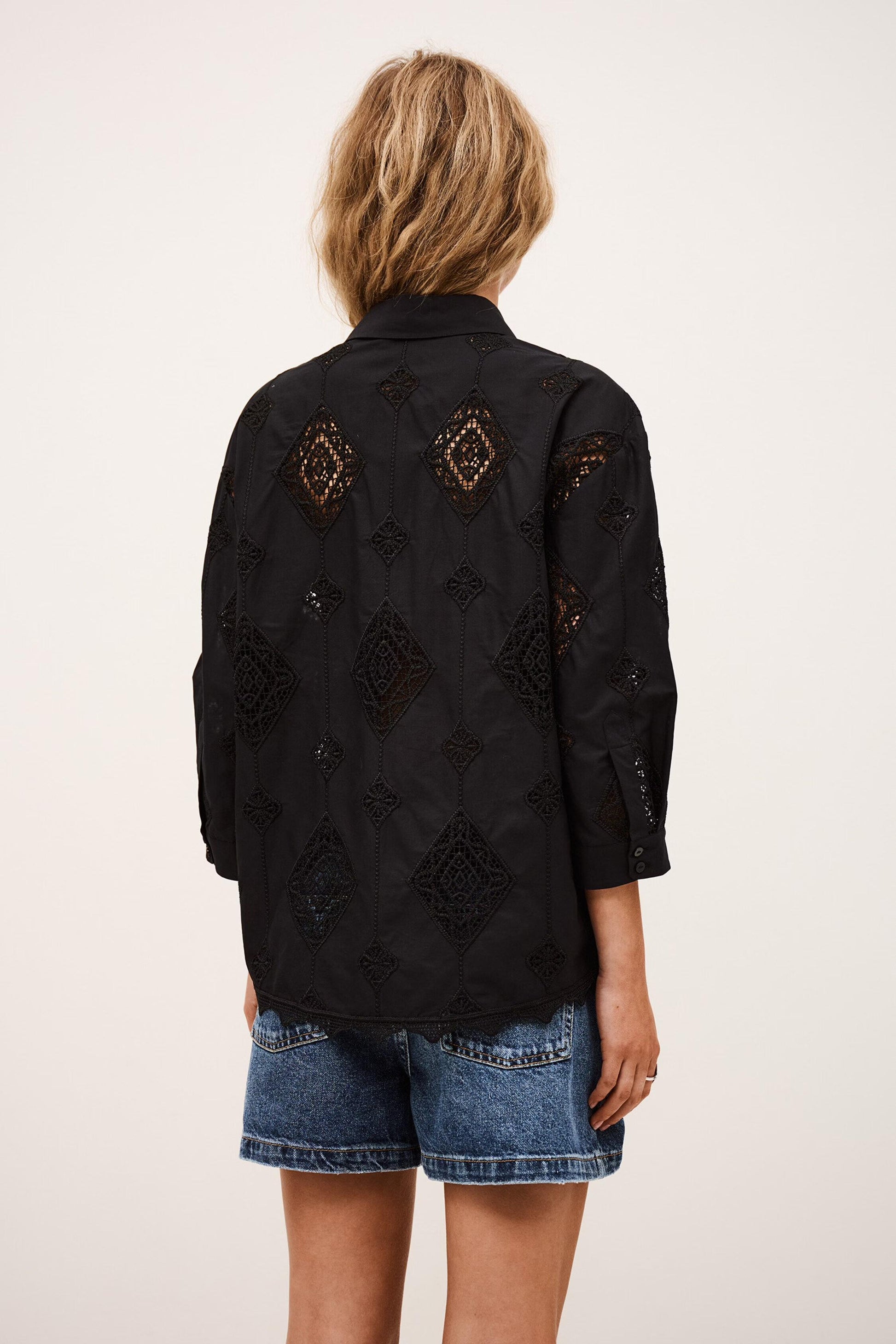 ba&sh 3/4-Sleeved Shirt Muriel Black
