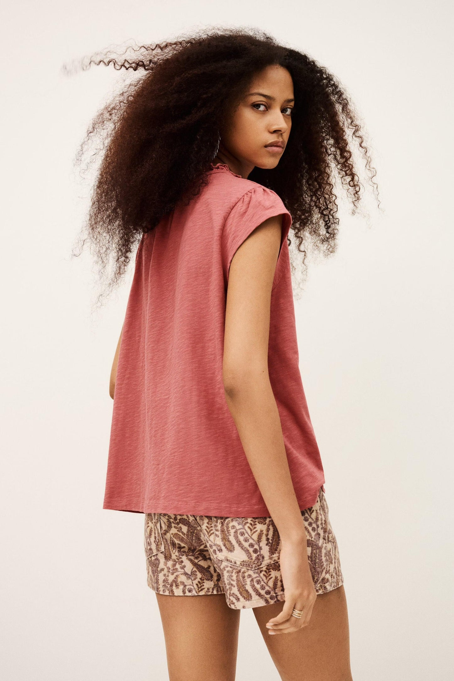 ba&sh Top With Ruffled Sleeves Very Pink