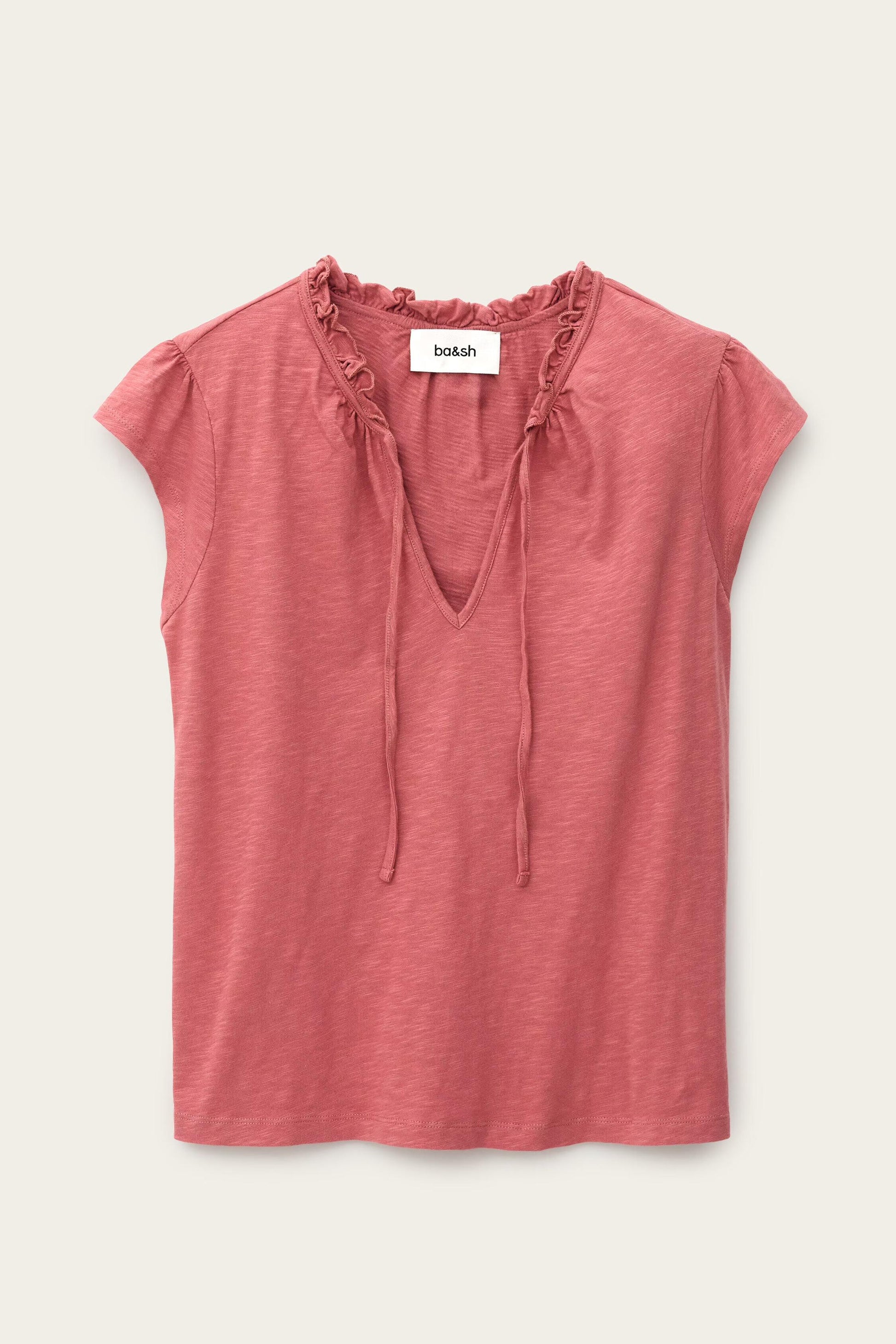 ba&sh Top With Ruffled Sleeves Very Pink
