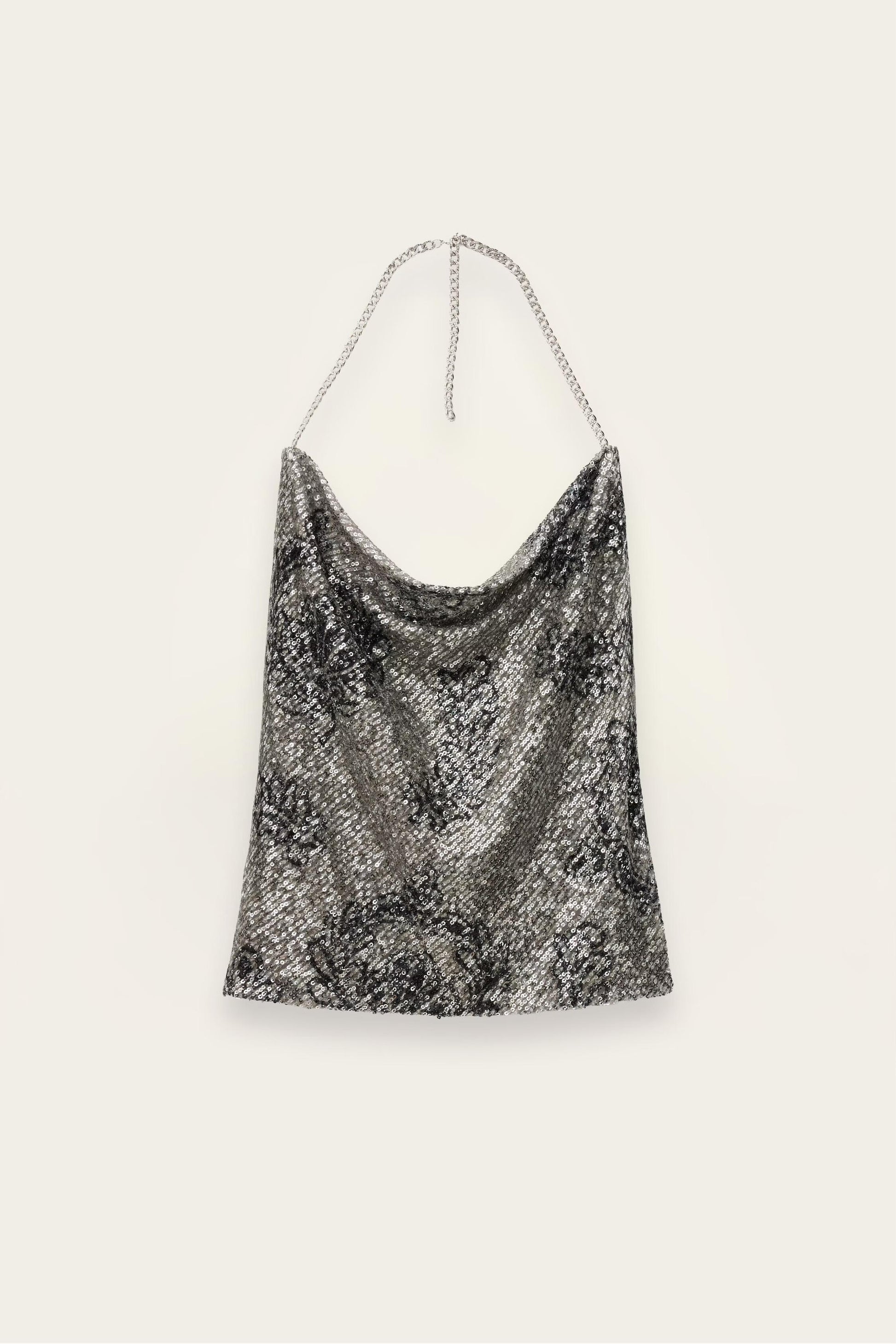 ba&sh Sequined Scoop-Neck Top Simona Black