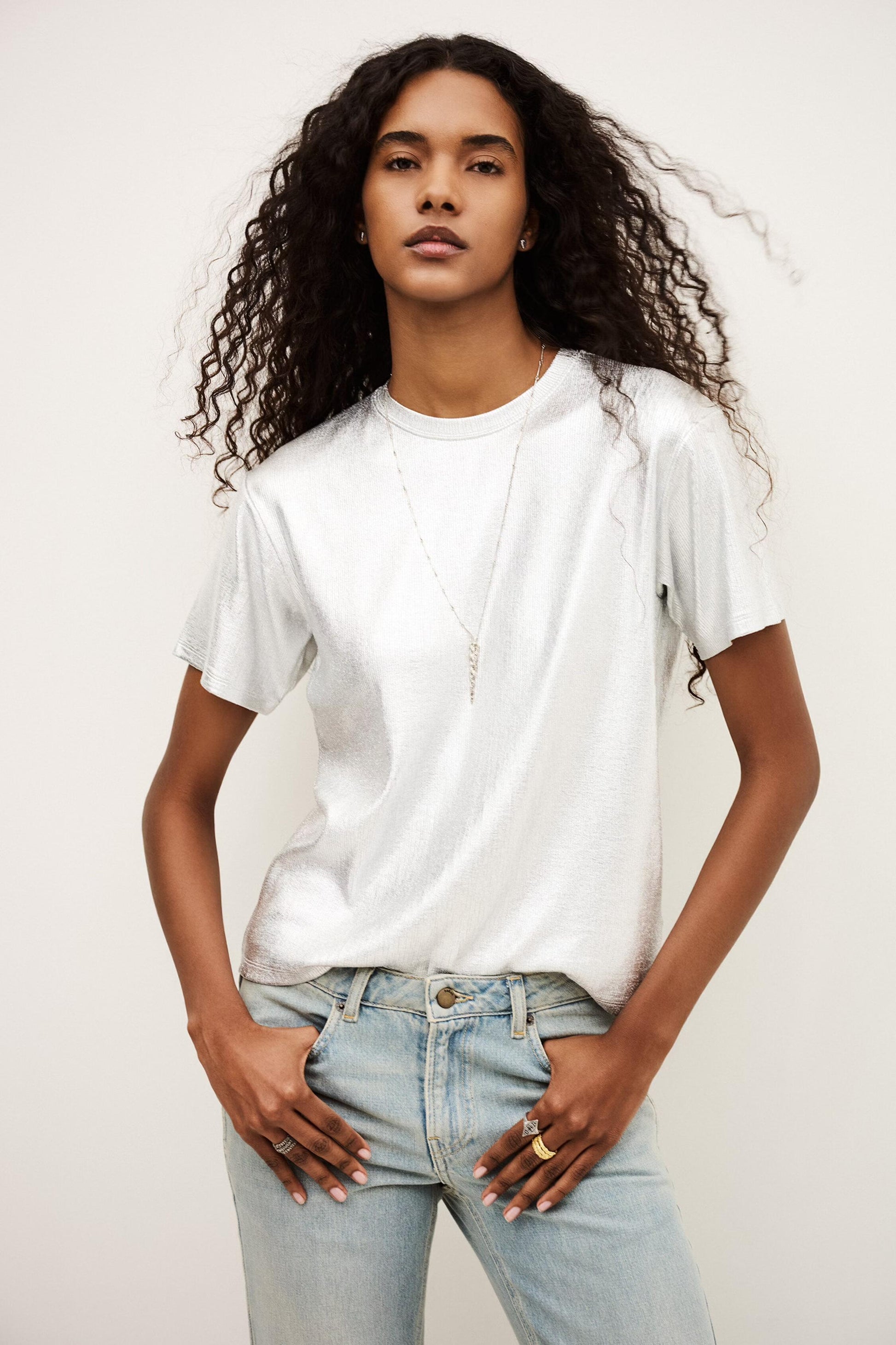 ba&sh Short-Sleeved T-Shirt Sony Gray