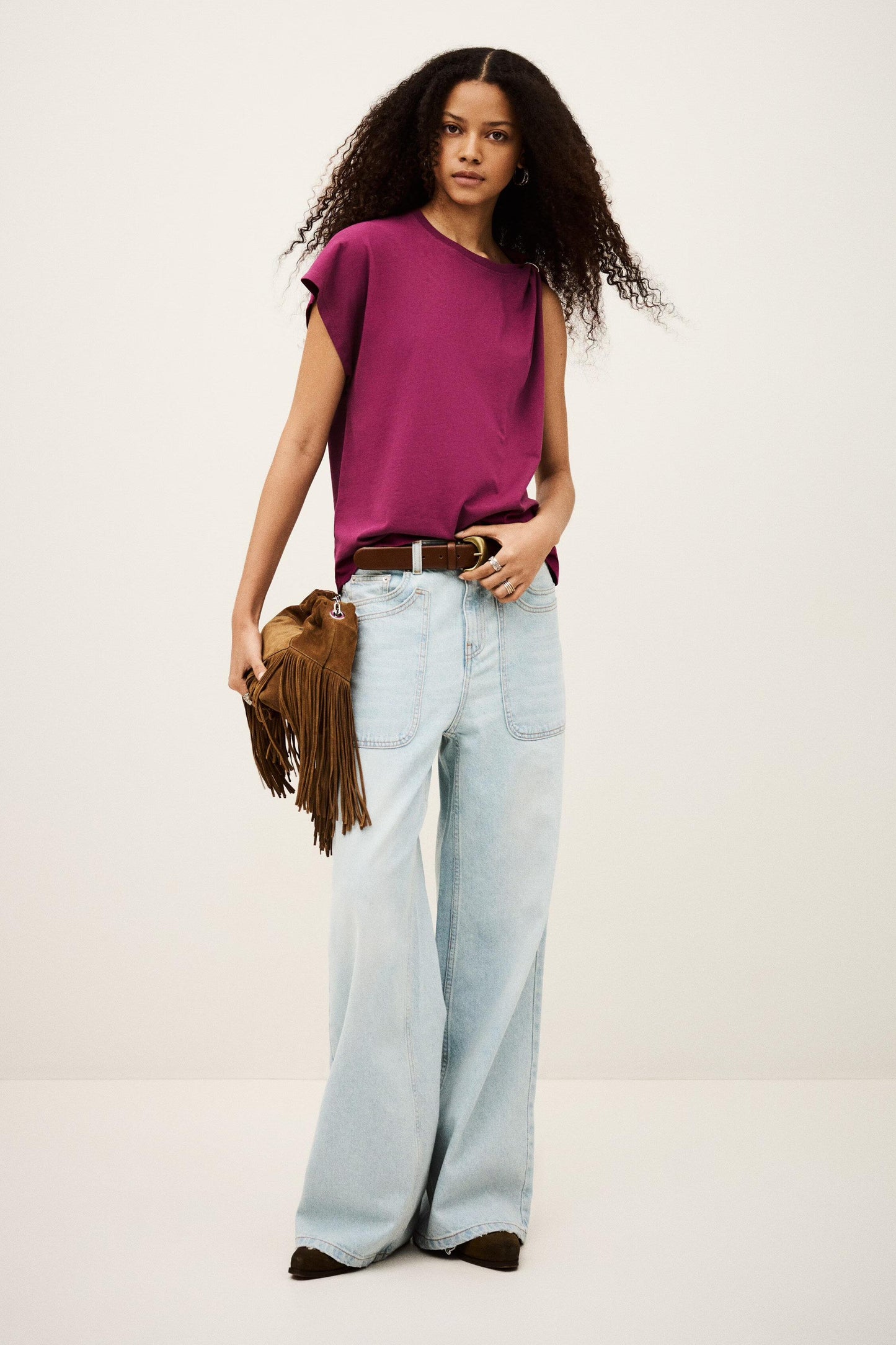 ba&sh Short-Sleeved T-Shirt Allia Purple