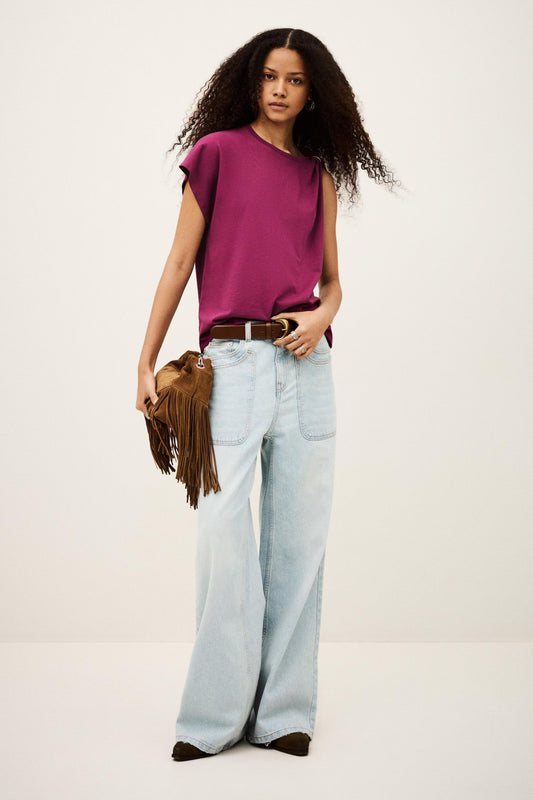 ba&sh Short-Sleeved T-Shirt Allia Purple