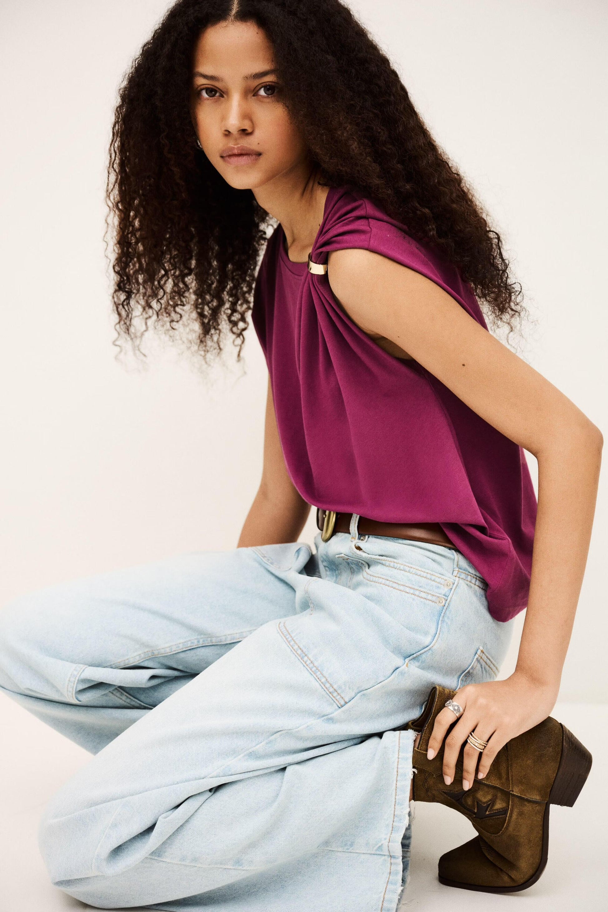 ba&sh Short-Sleeved T-Shirt Allia Purple