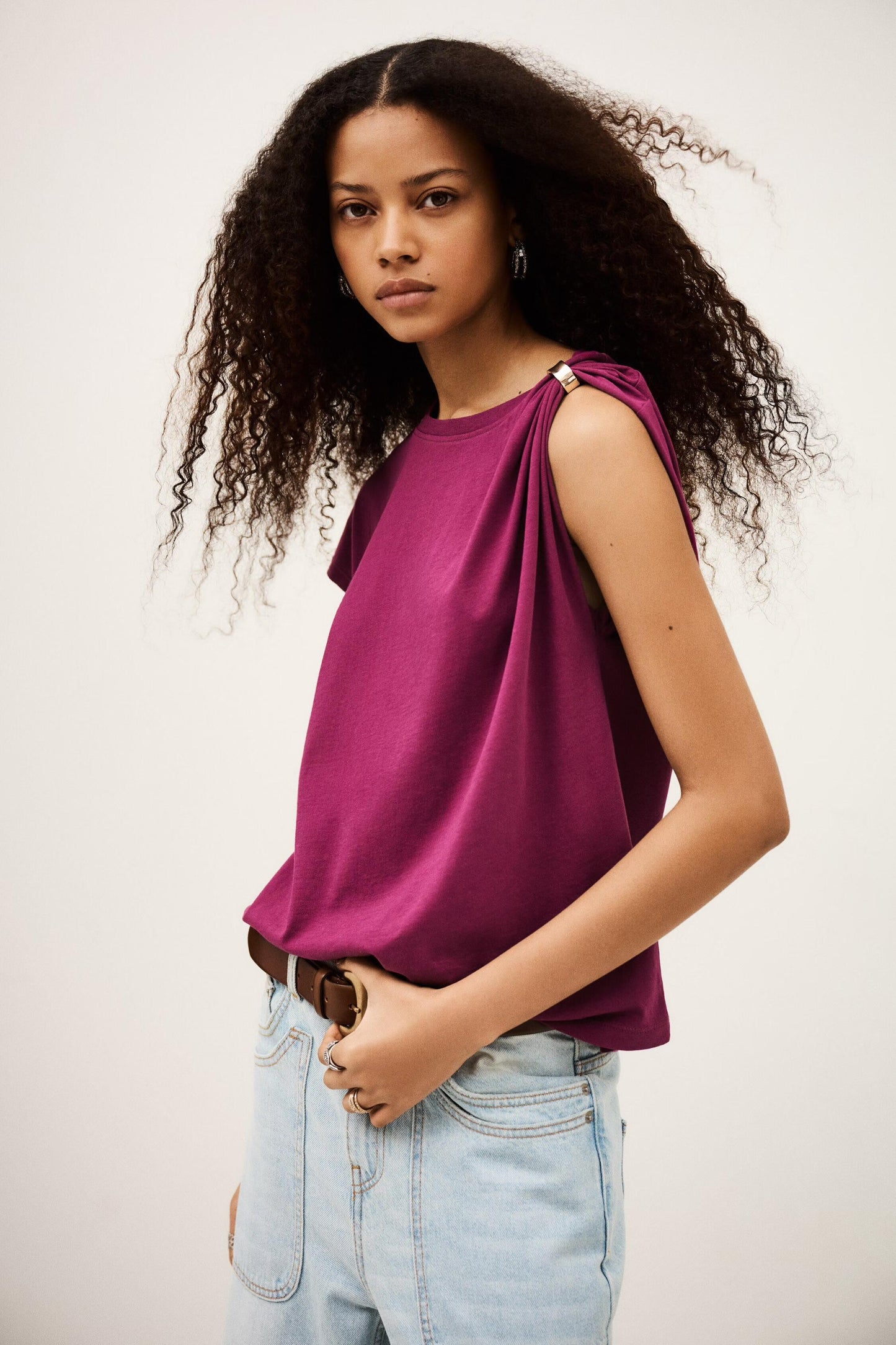 ba&sh Short-Sleeved T-Shirt Allia Purple
