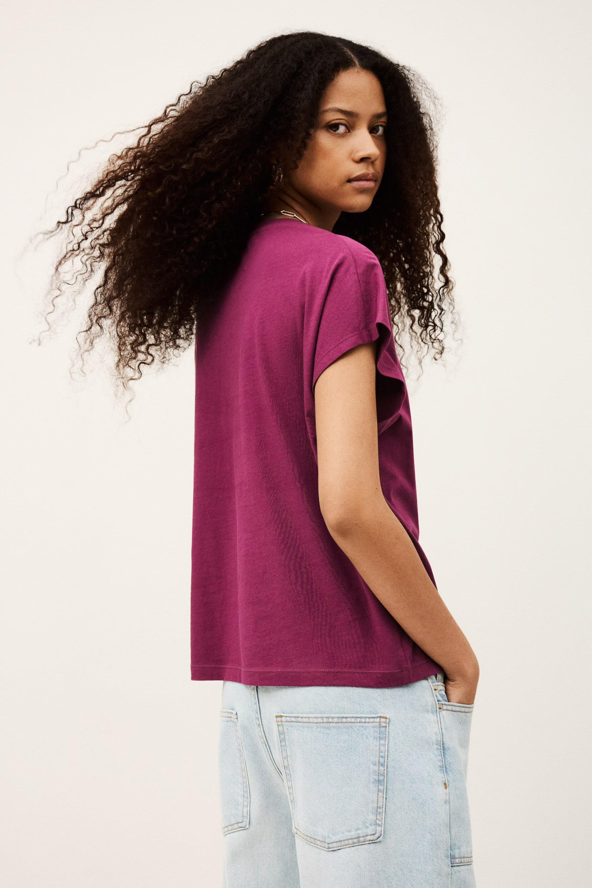 ba&sh Short-Sleeved T-Shirt Allia Purple