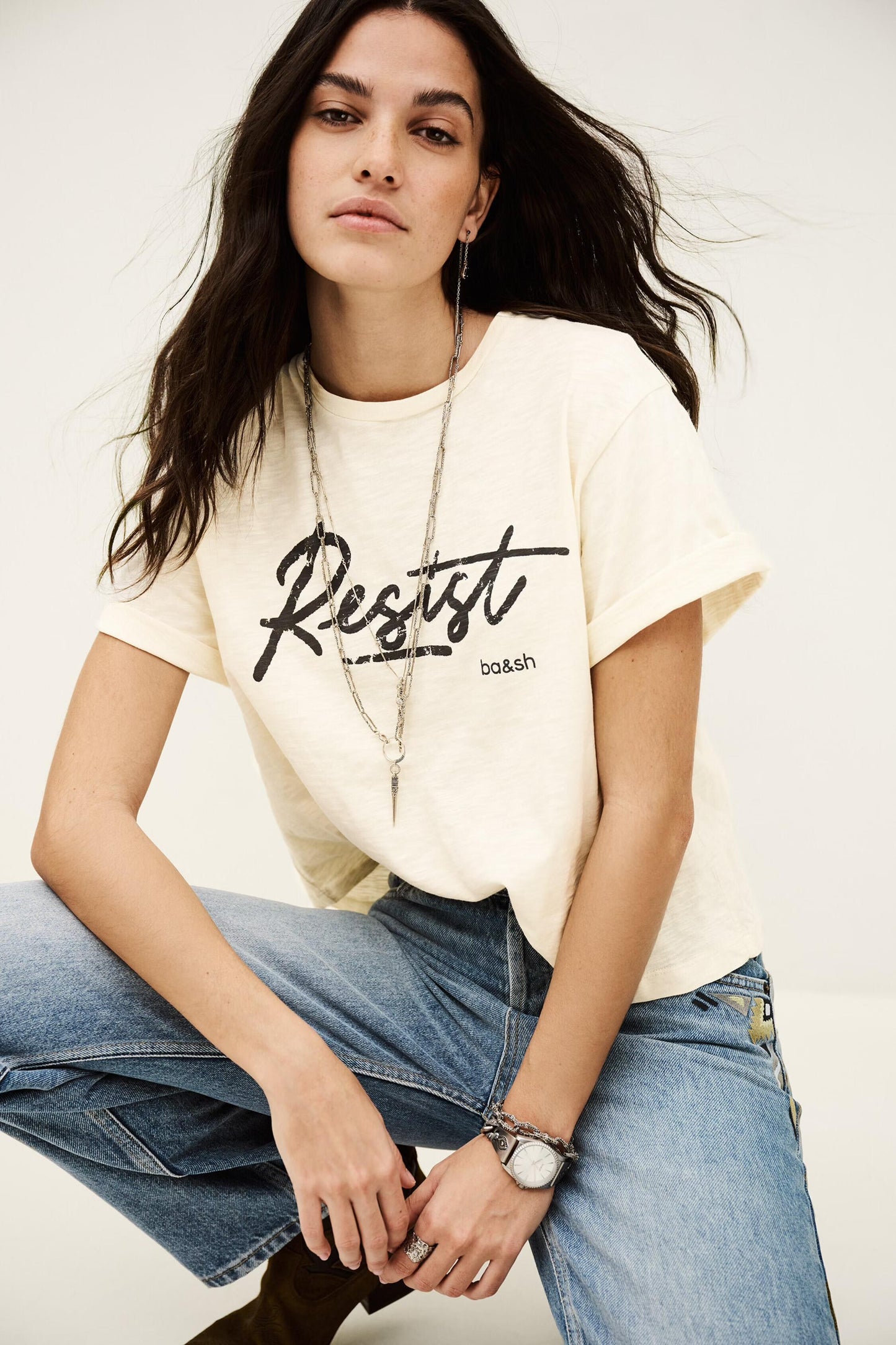 ba&sh Charity T-Shirt Vero Off-White