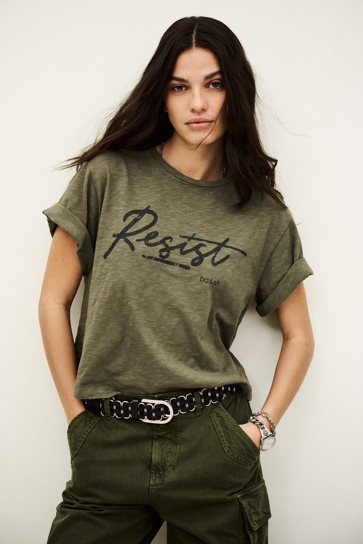 ba&sh Charity T-Shirt Vero Green