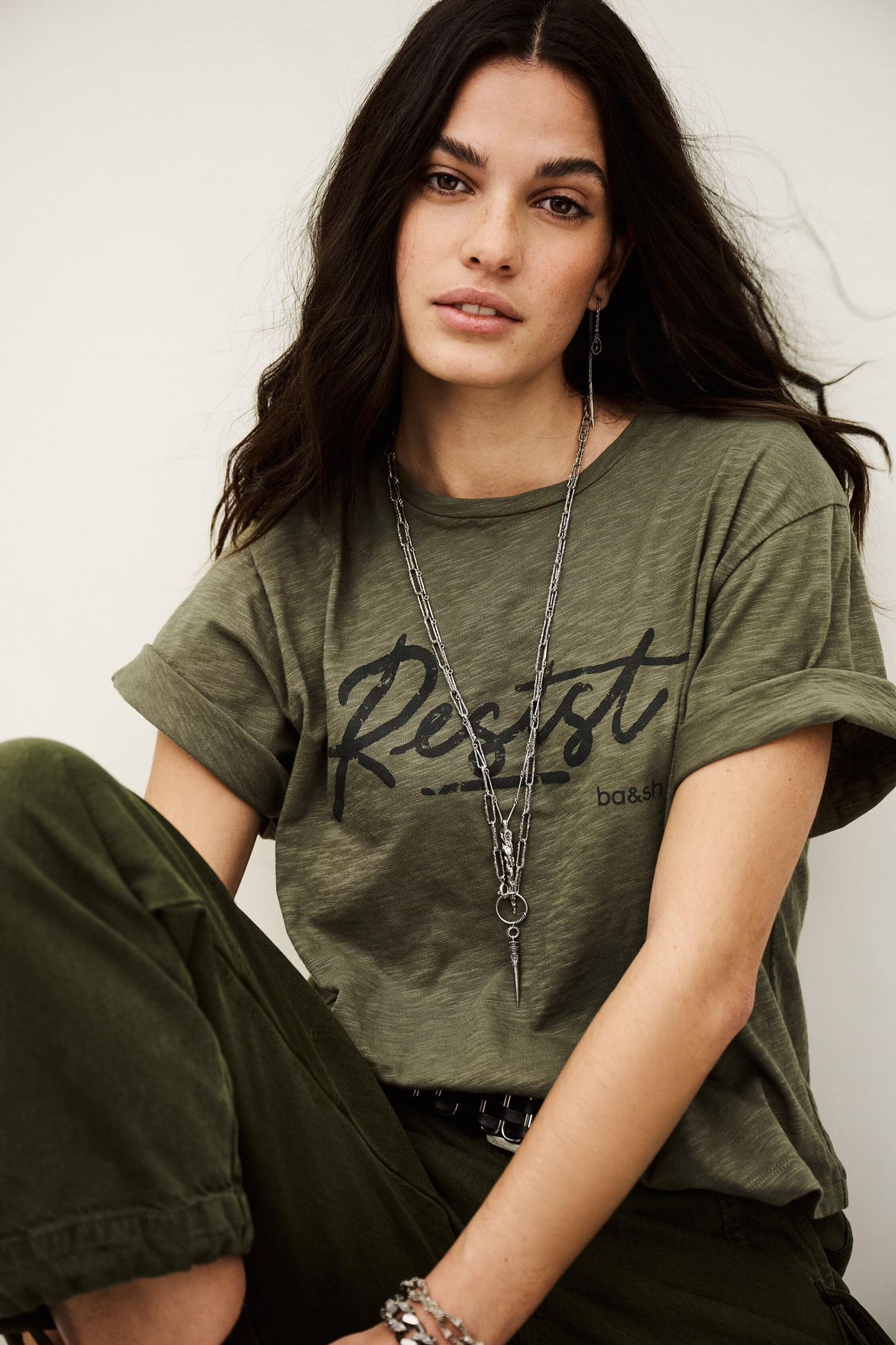 ba&sh Charity T-Shirt Vero Green