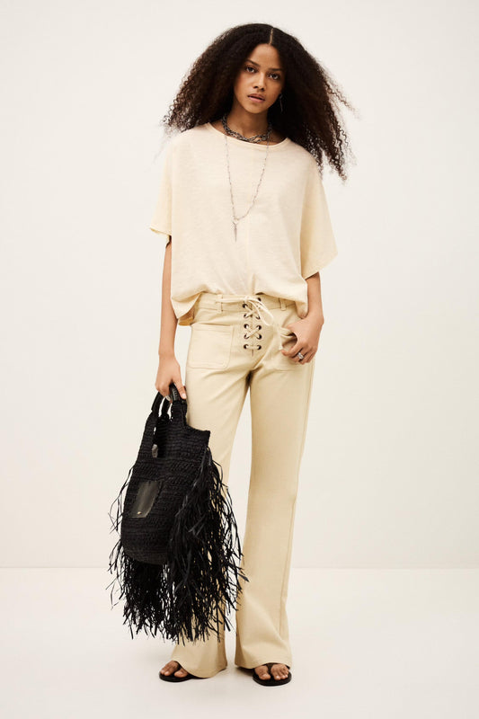 ba&sh Cape T-Shirt Cacia Off-White