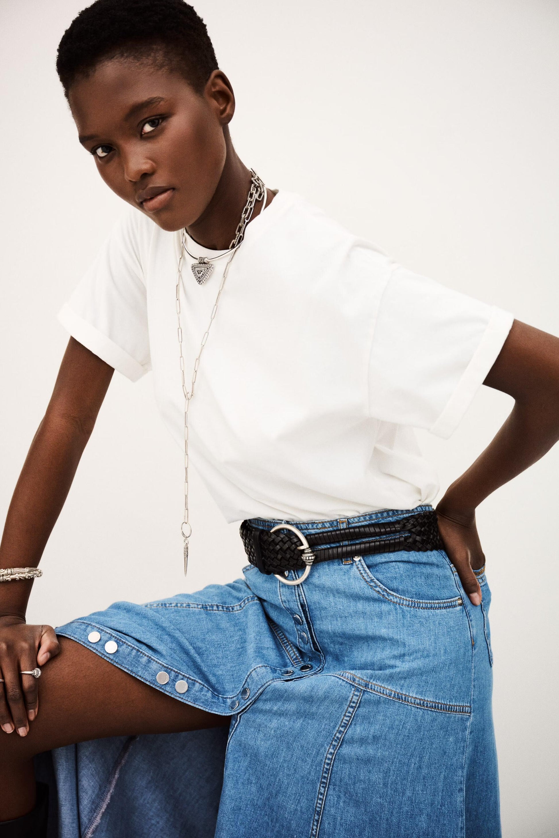 ba&sh Short-Sleeve T-Shirt Rosie Off-White