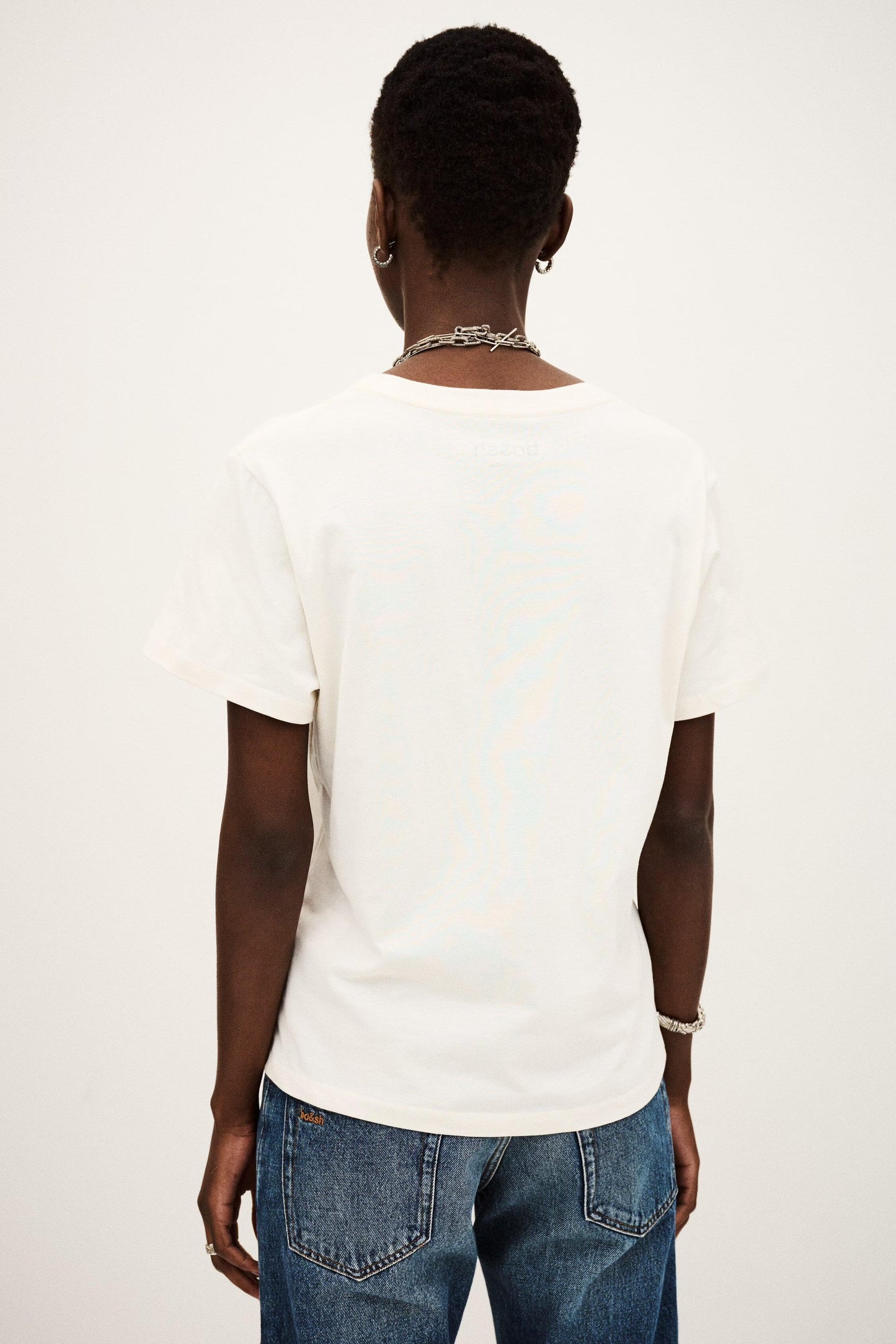 ba&sh College Style T-Shirt Ioni Off-White