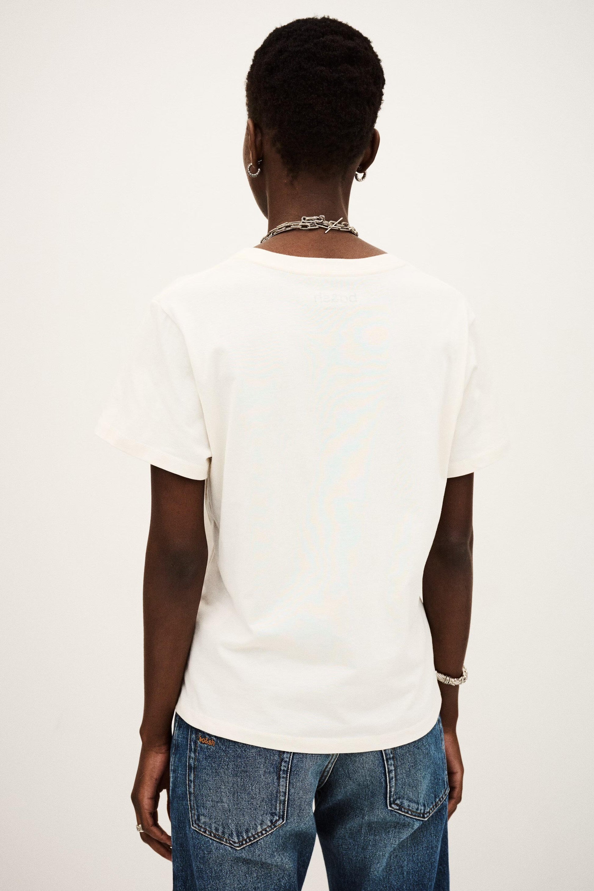 ba&sh College Style T-Shirt Ioni Off-White