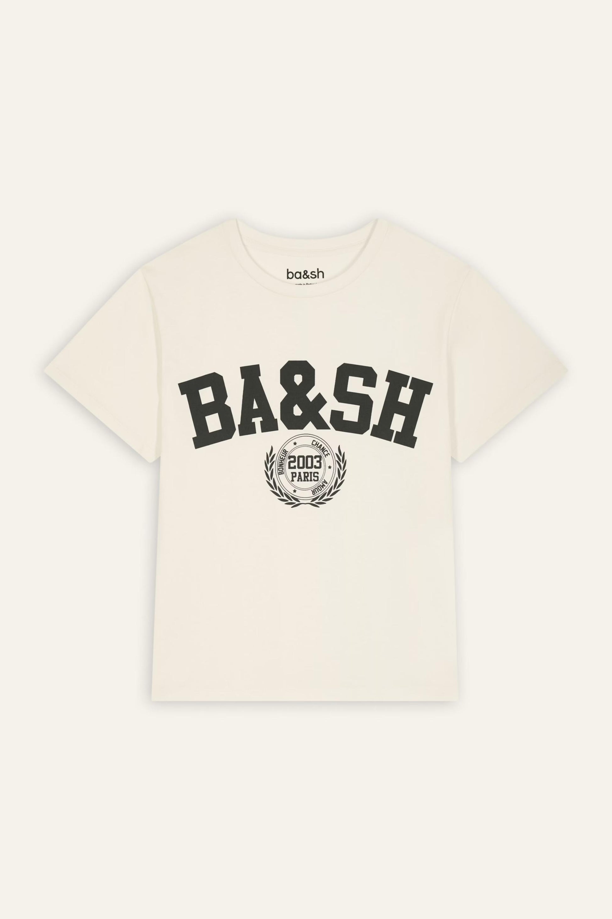 ba&sh College Style T-Shirt Ioni Off-White