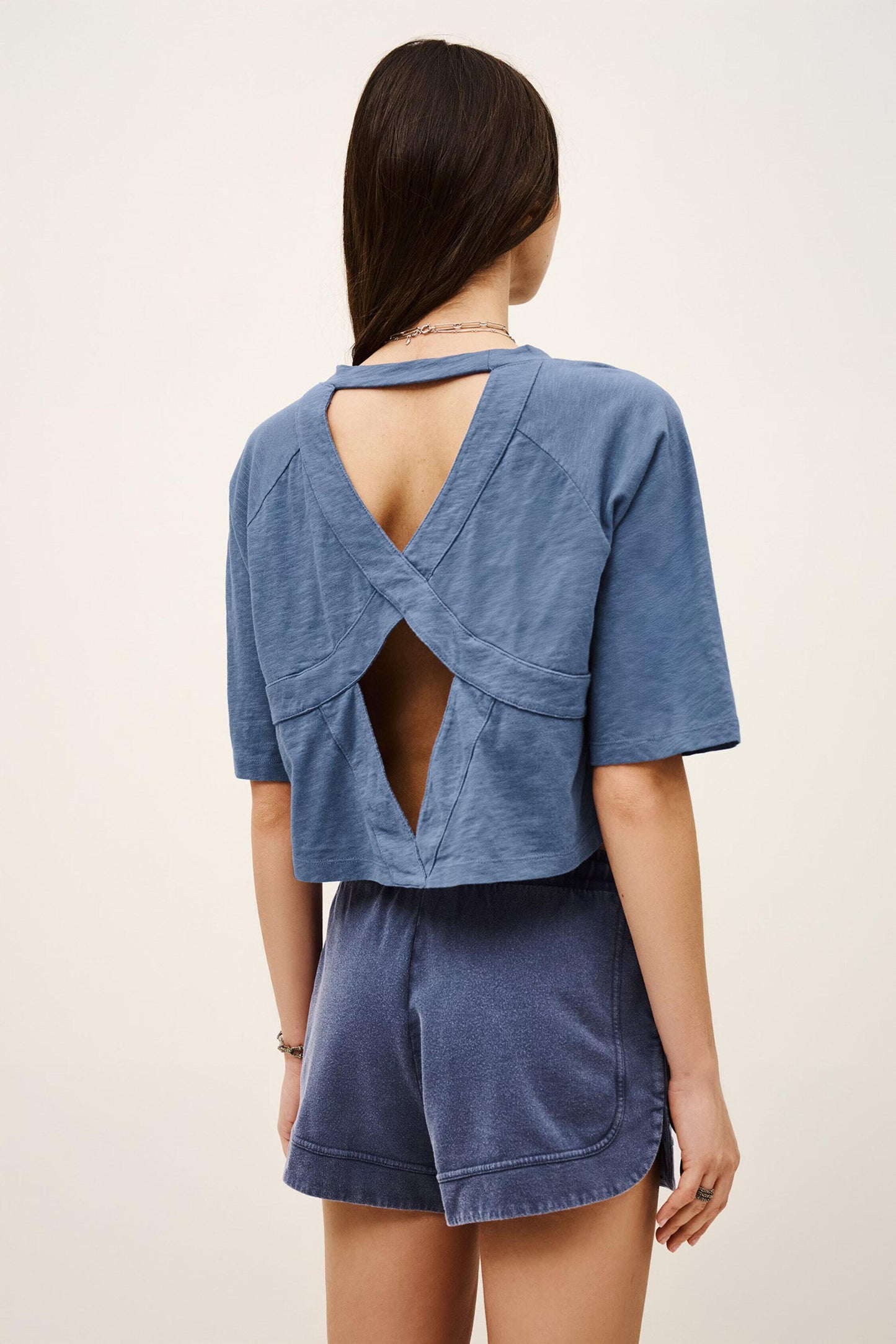 ba&sh Cotton T-Shirt Vany Blue