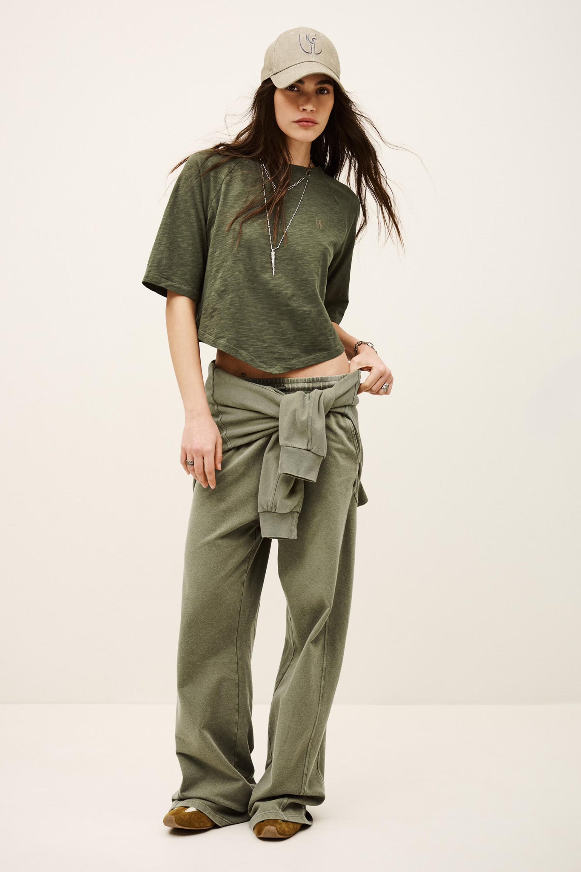 ba&sh Cotton T-Shirt Vany Green