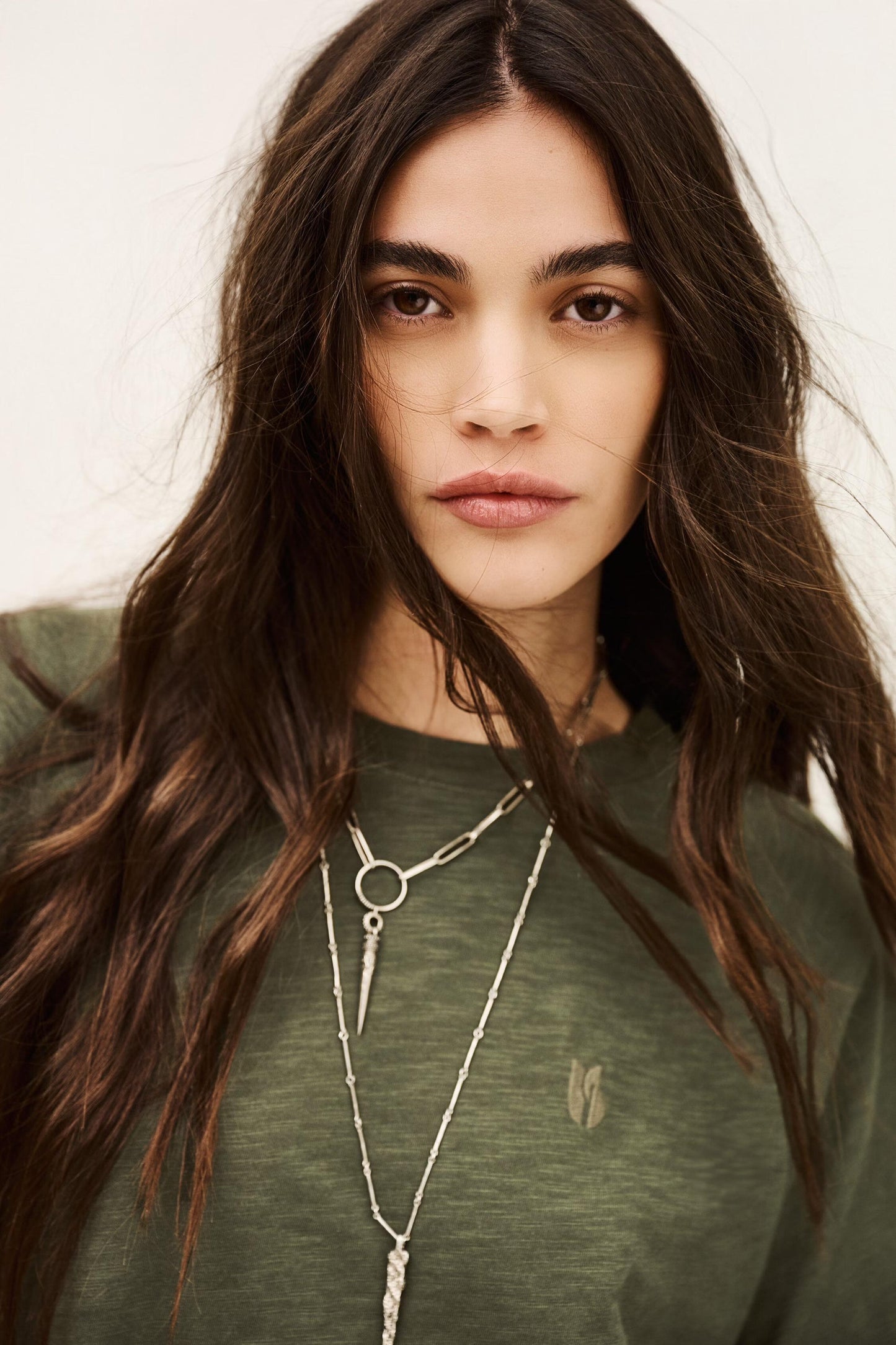 ba&sh Cotton T-Shirt Vany Green