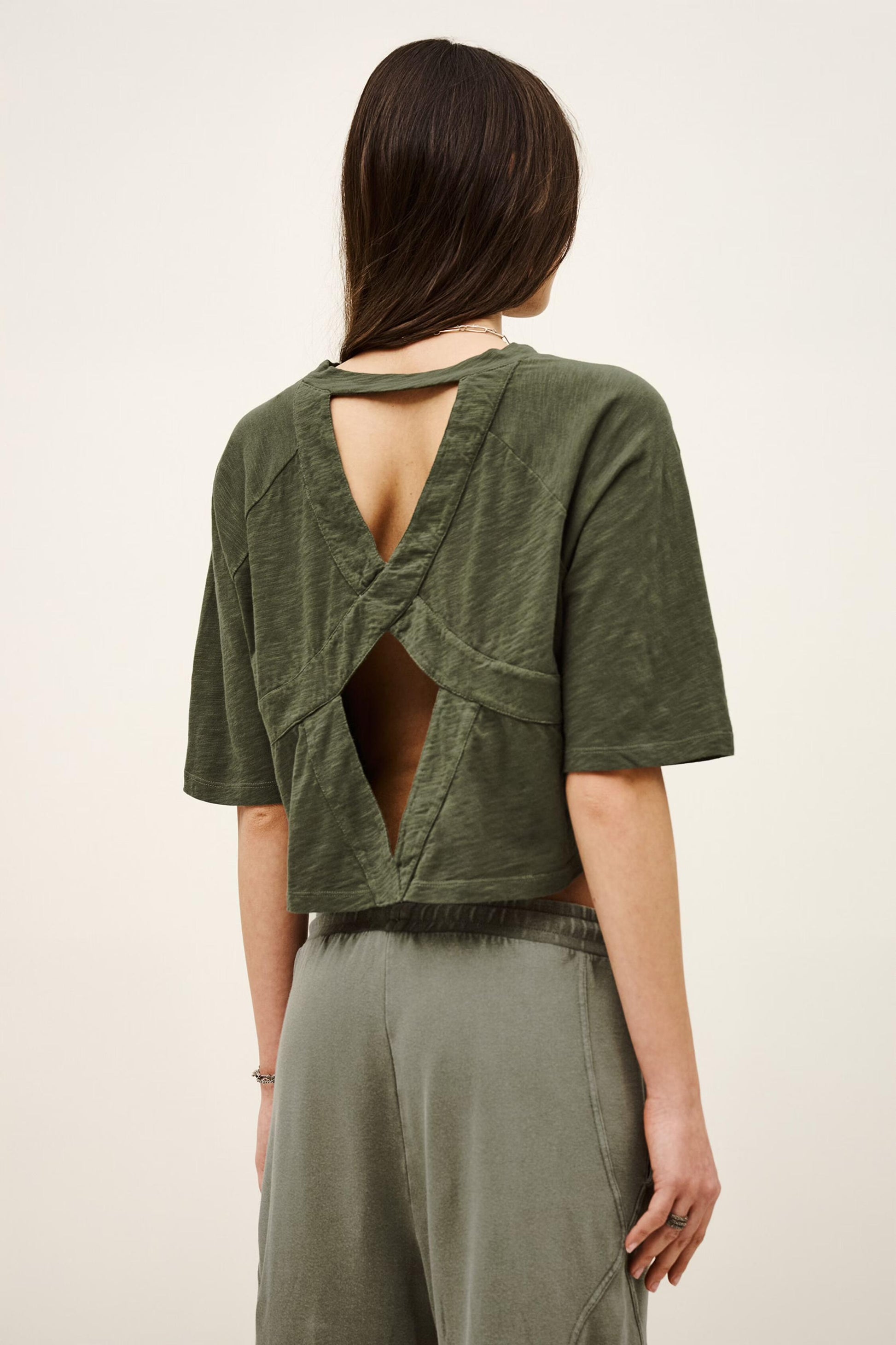 ba&sh Cotton T-Shirt Vany Green