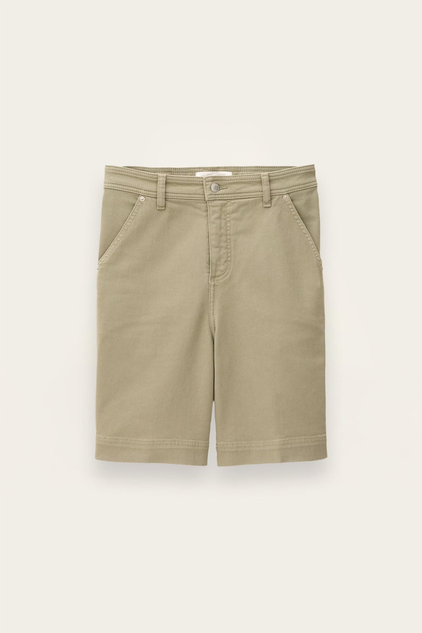 ba&sh Loose-Fitting Cotton Bermuda Shorts Todd Green