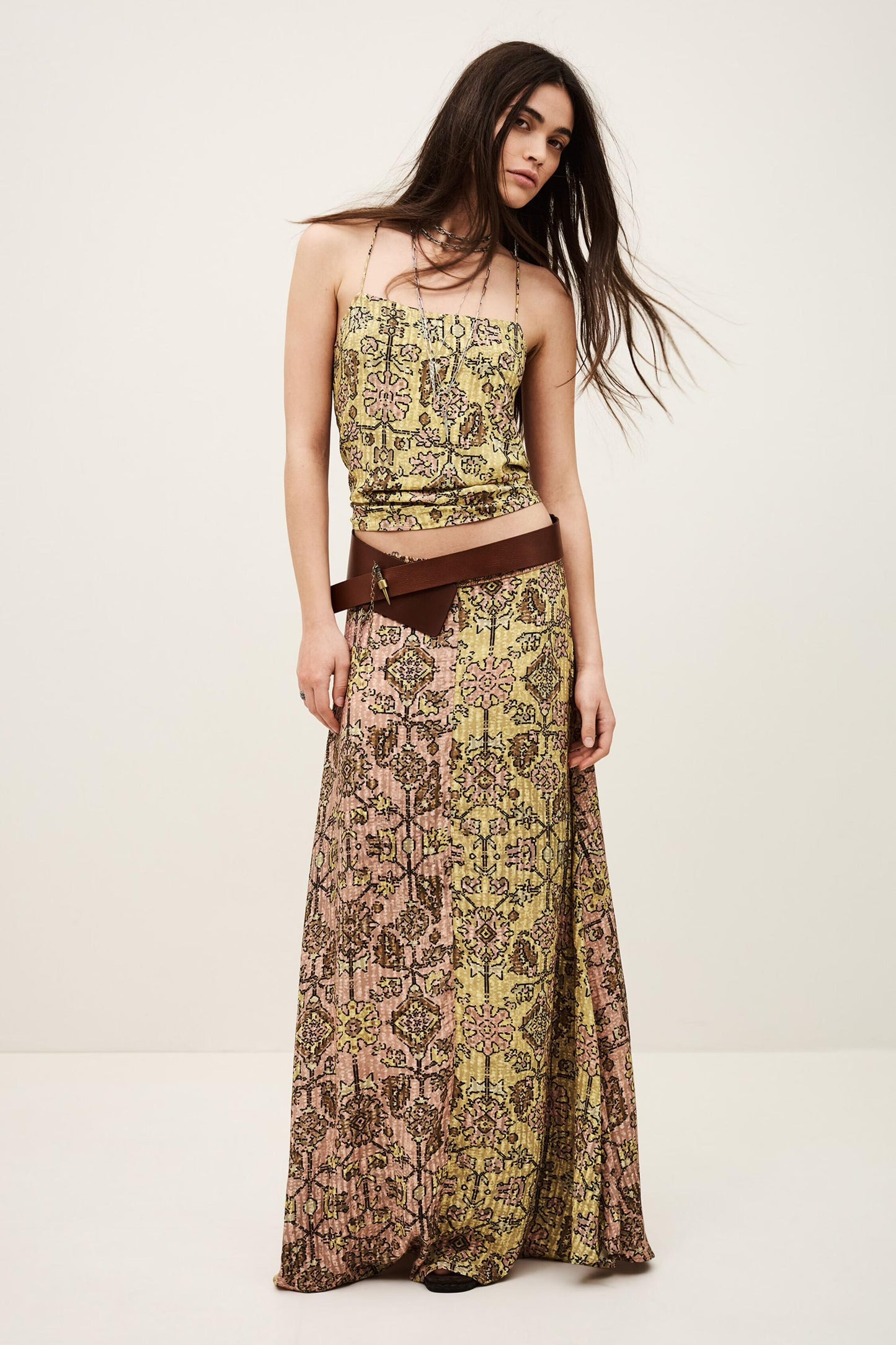 ba&sh Midi Skirt Pario Yellow