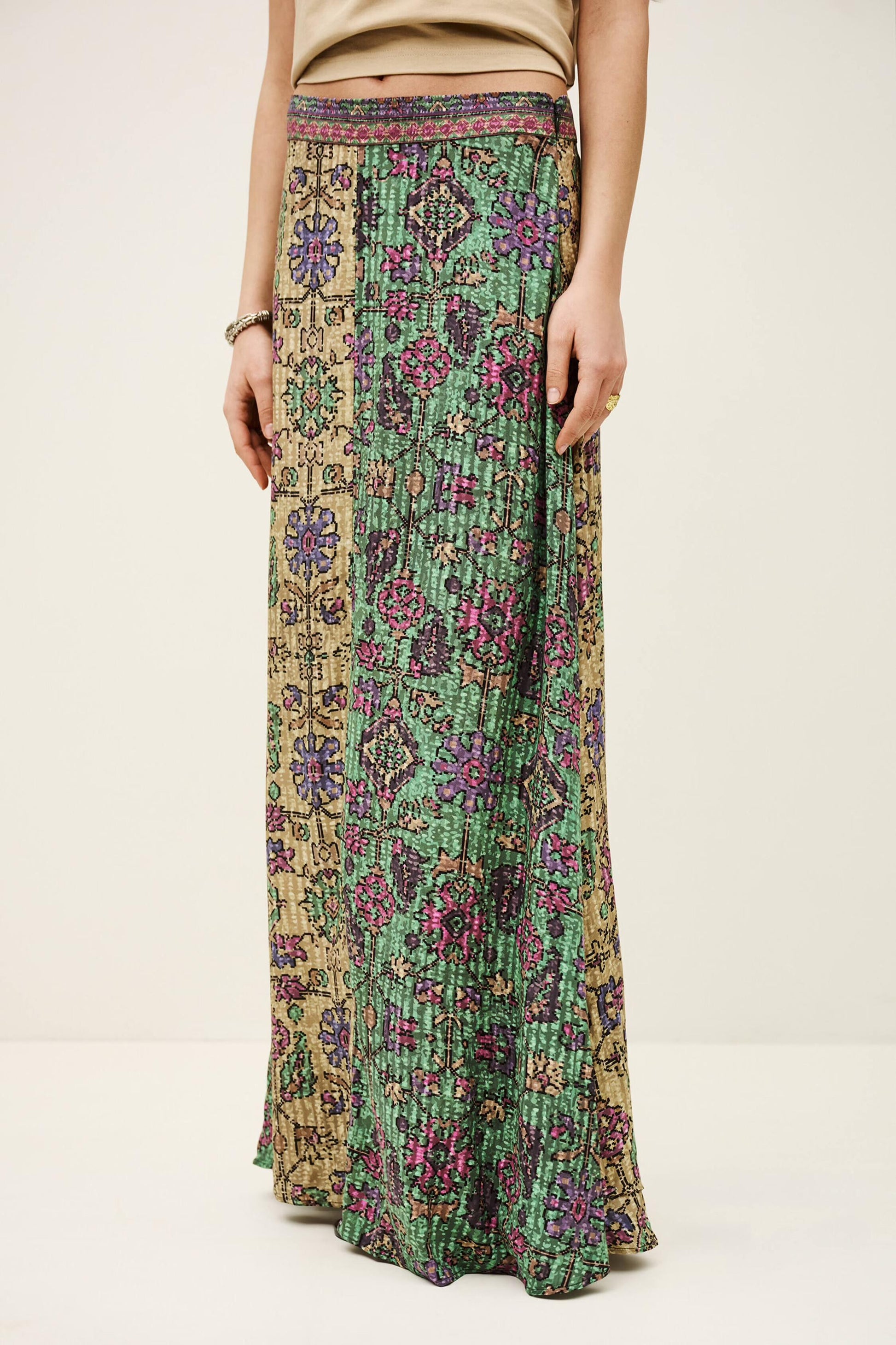 ba&sh Midi Skirt Pario Green