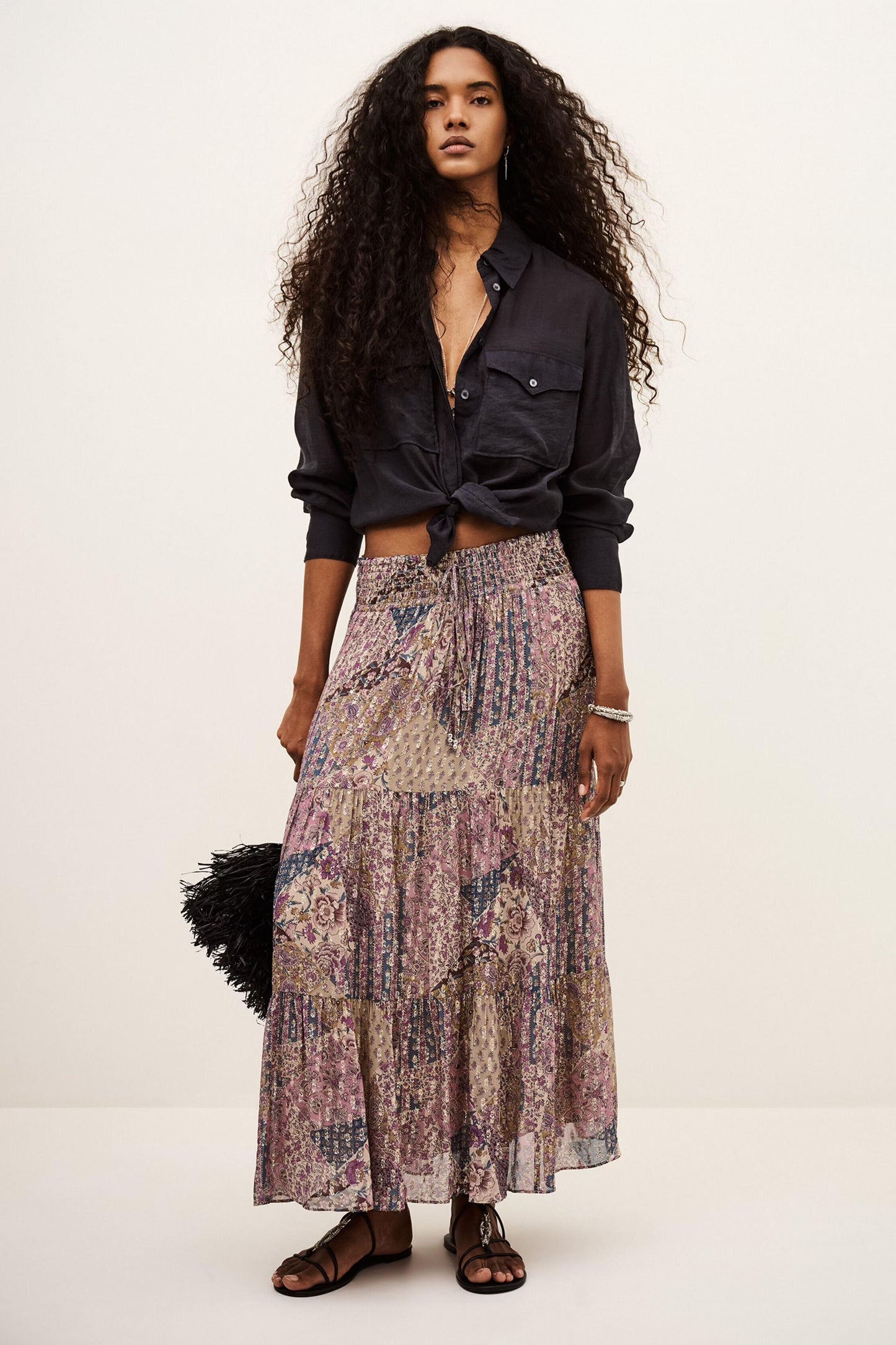 ba&sh Maxi Skirt Pitsy Pink