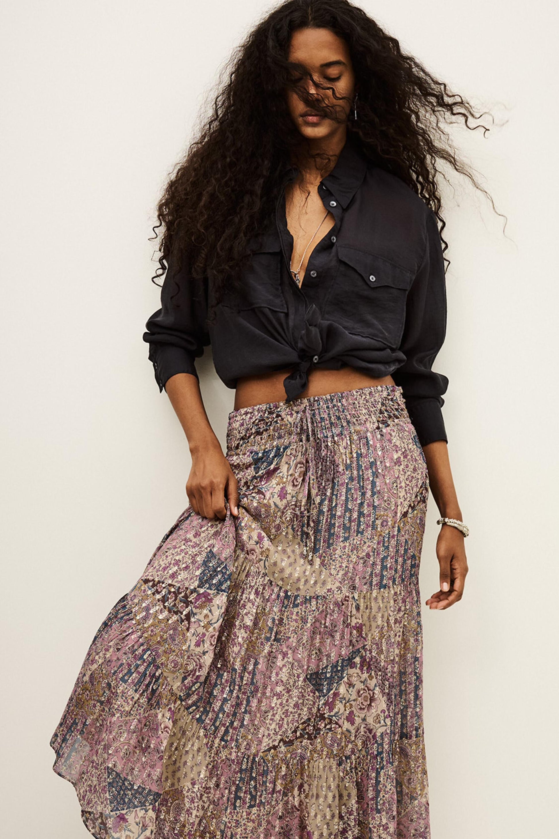 ba&sh Maxi Skirt Pitsy Pink