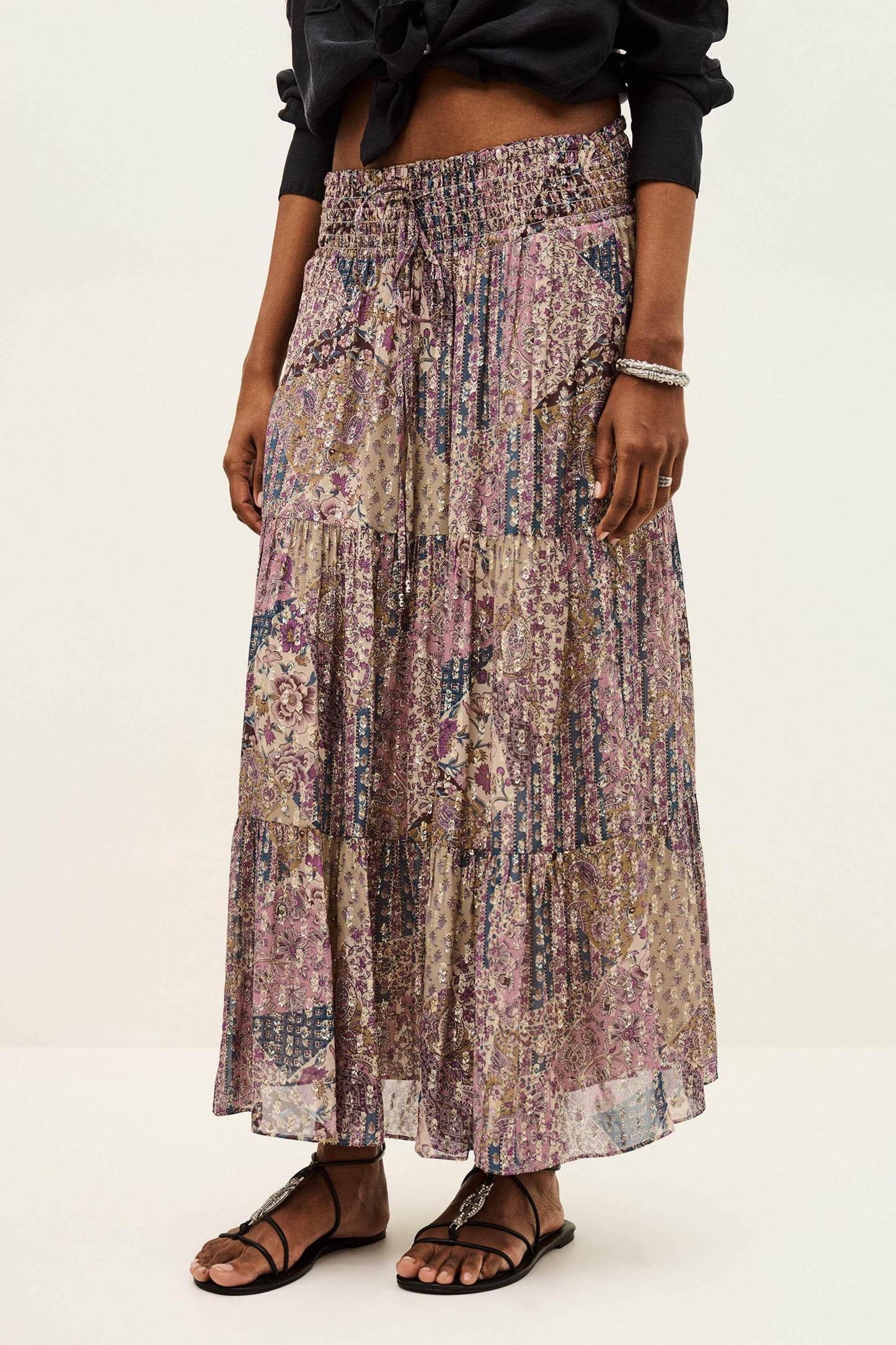 ba&sh Maxi Skirt Pitsy Pink