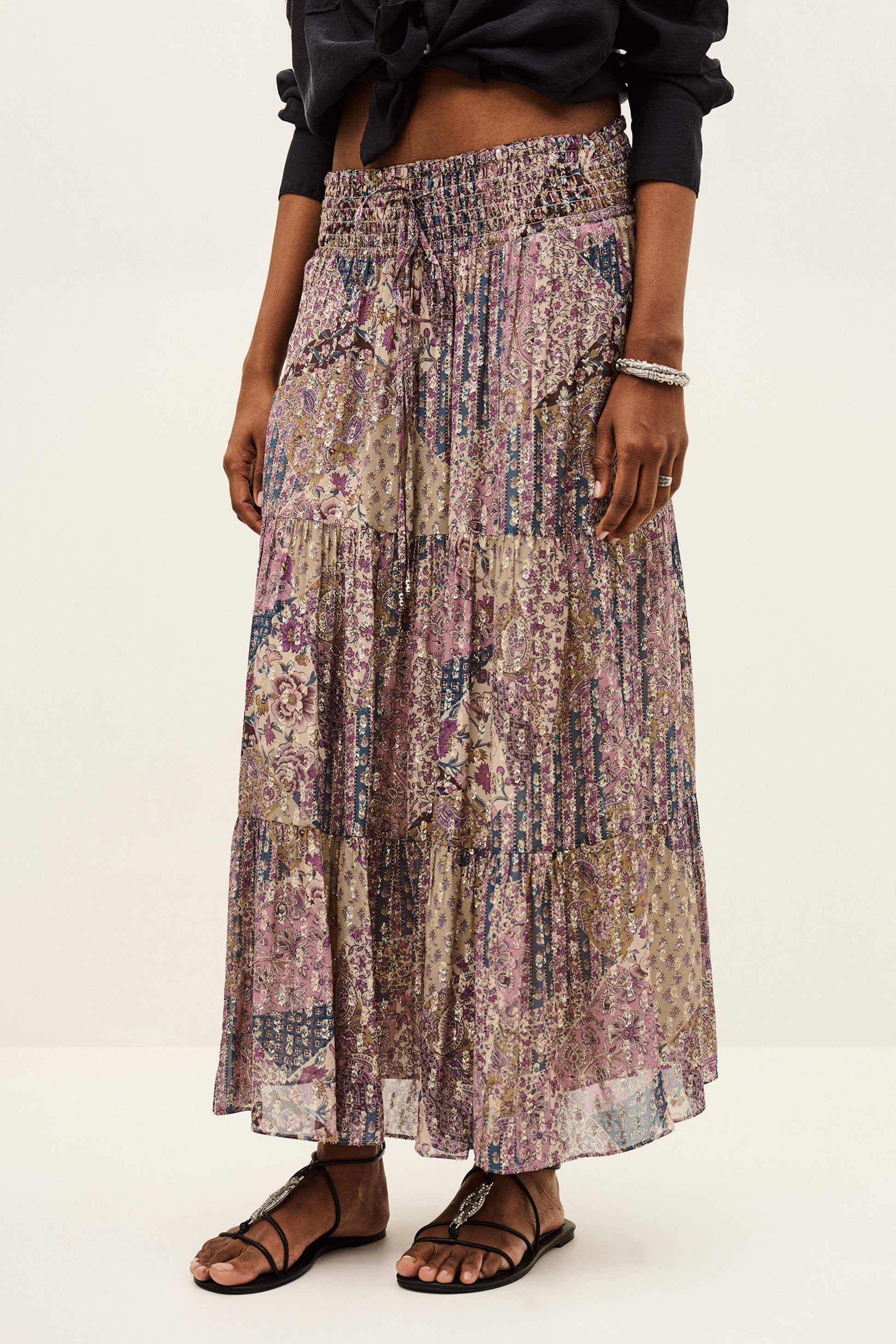 ba&sh Maxi Skirt Pitsy Pink