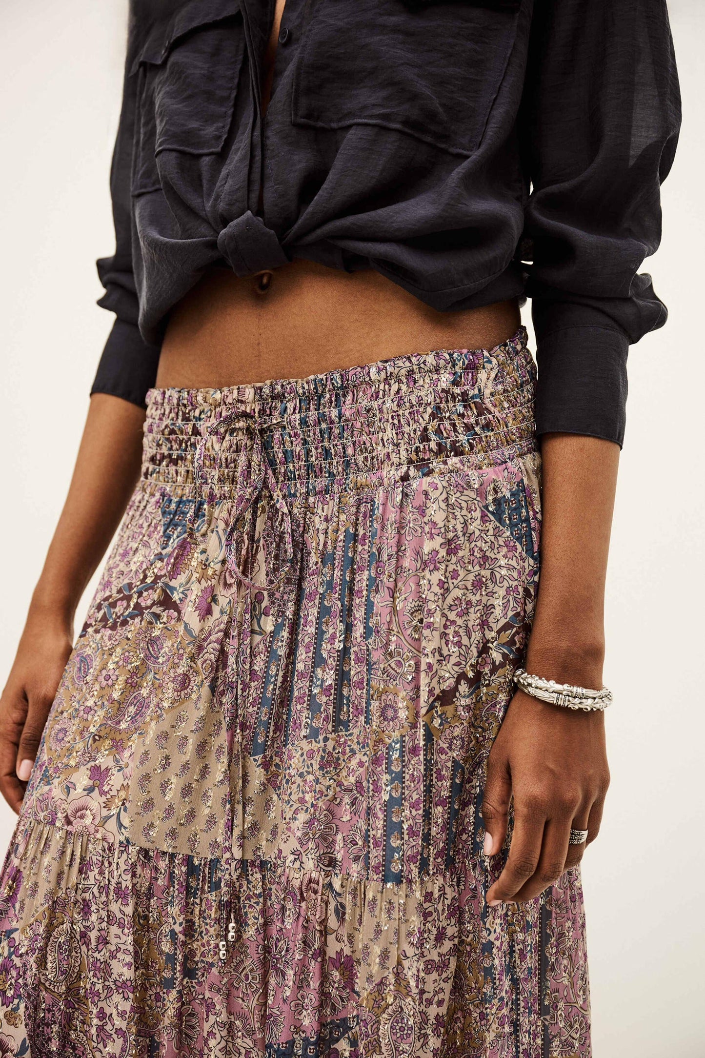 ba&sh Maxi Skirt Pitsy Pink