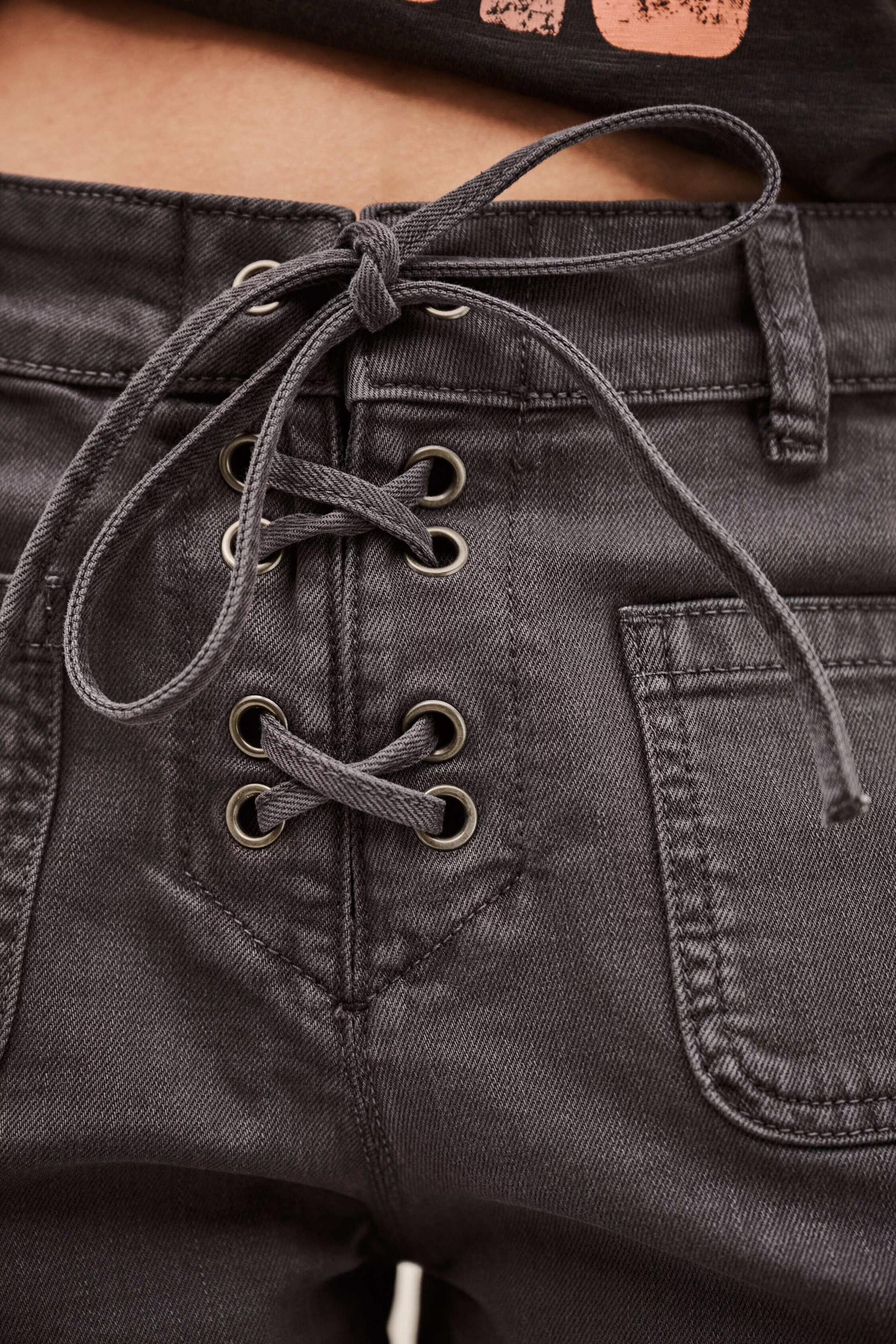 ba&sh High-Waisted Denim Shorts Reno Gray