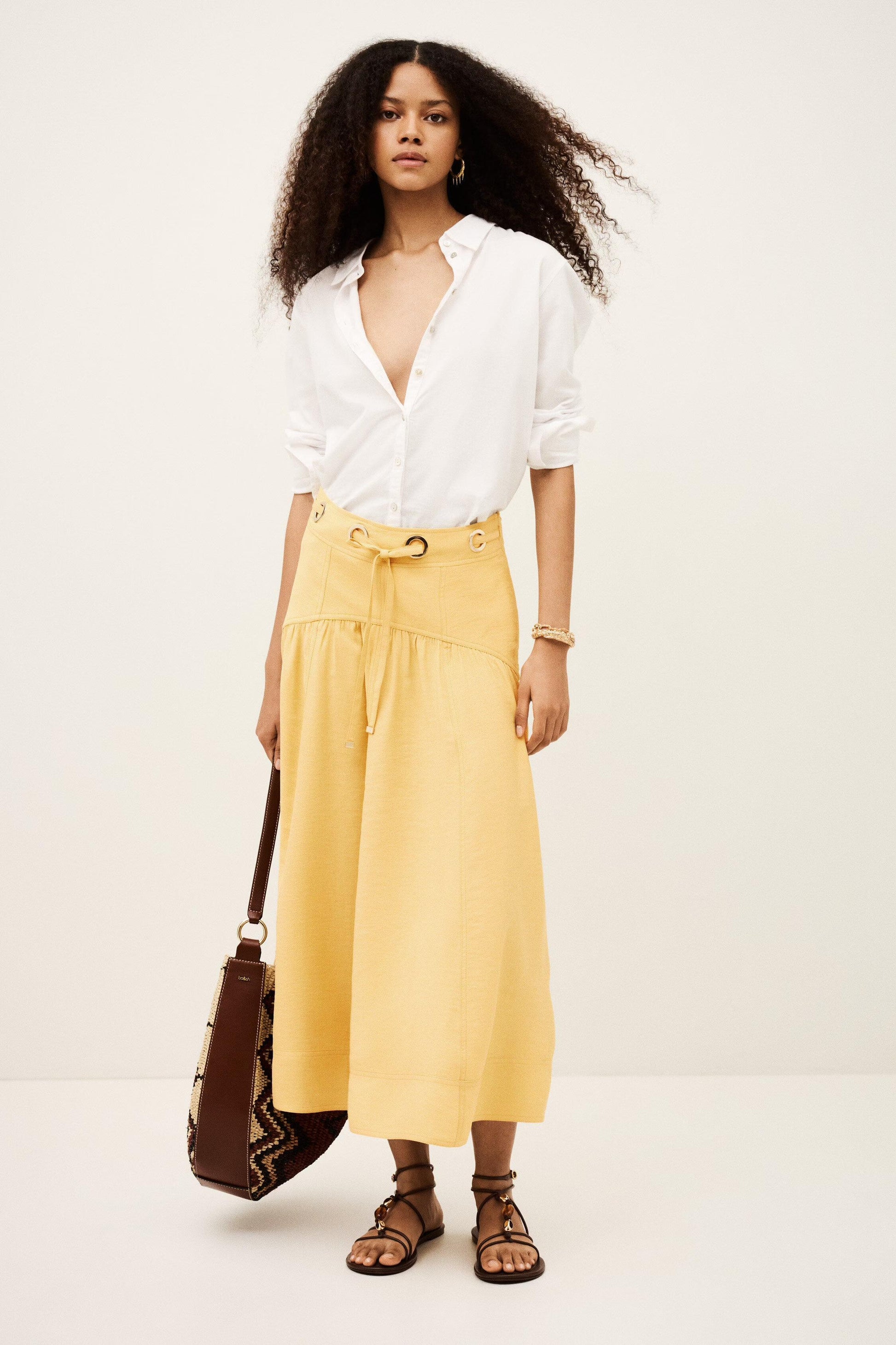ba&sh Midi Skirt Donia Yellow