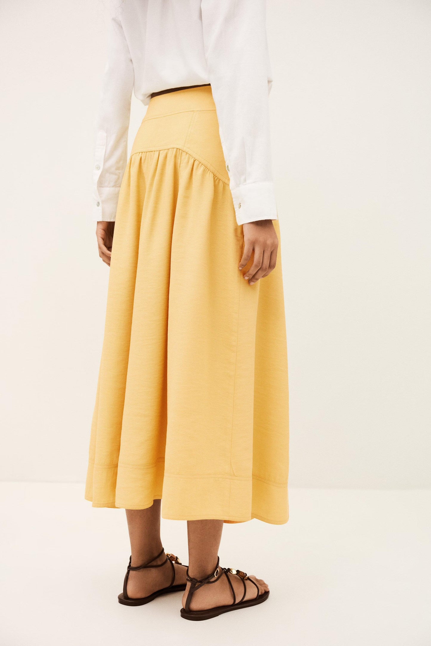 ba&sh Midi Skirt Donia Yellow