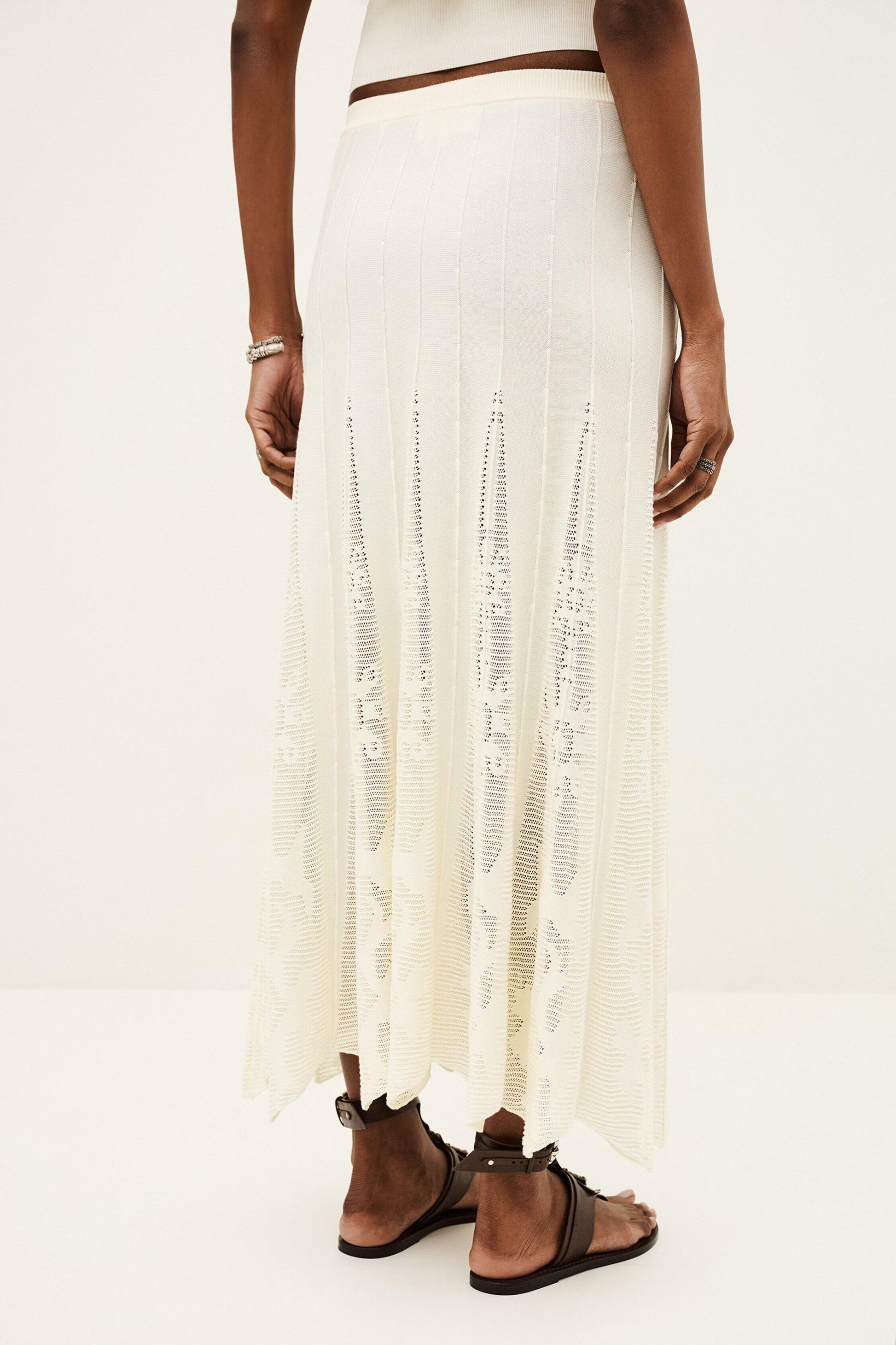 ba&sh Knit Maxi Skirt Serta Off-White