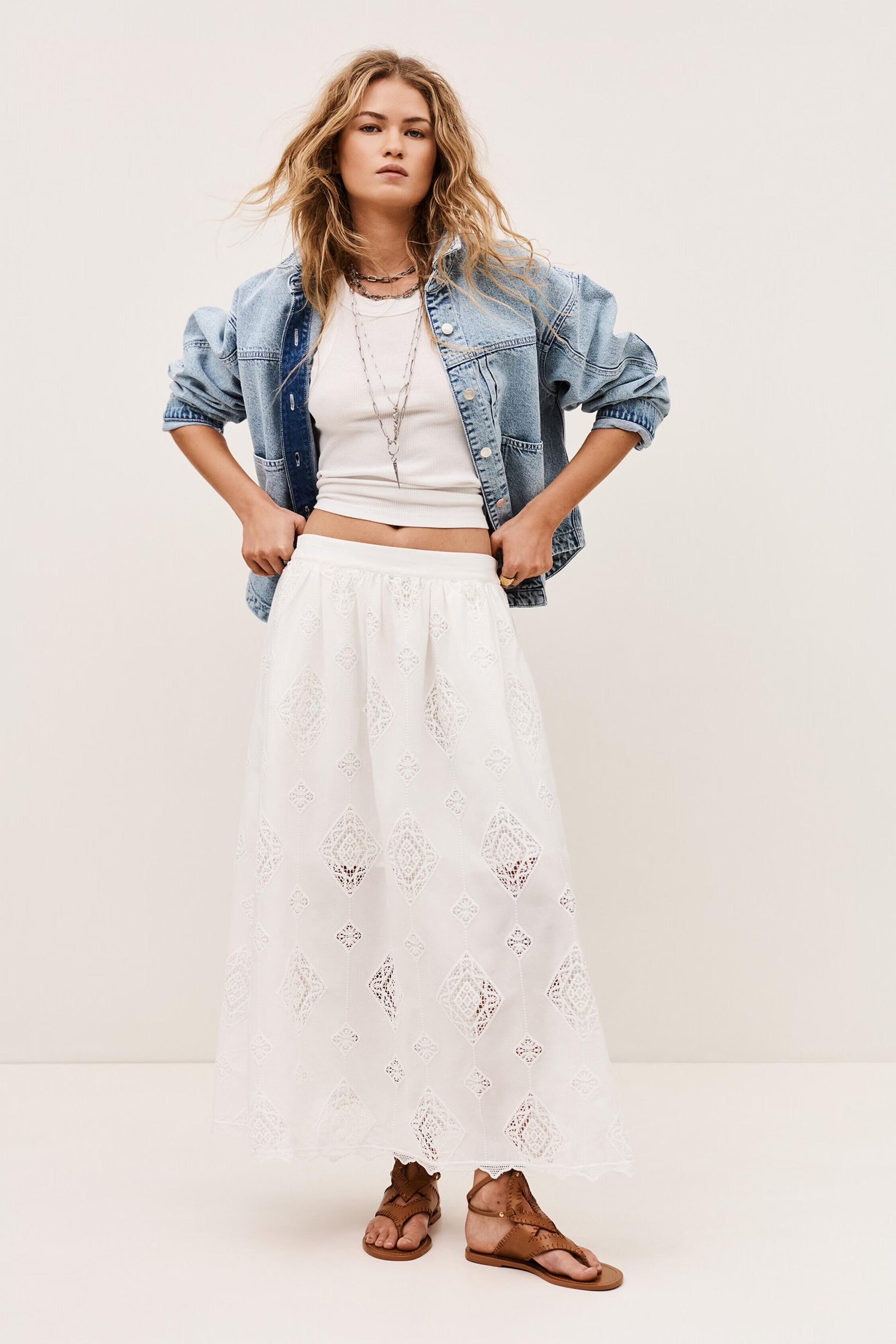 ba&sh Maxi Skirt Mona Off-White