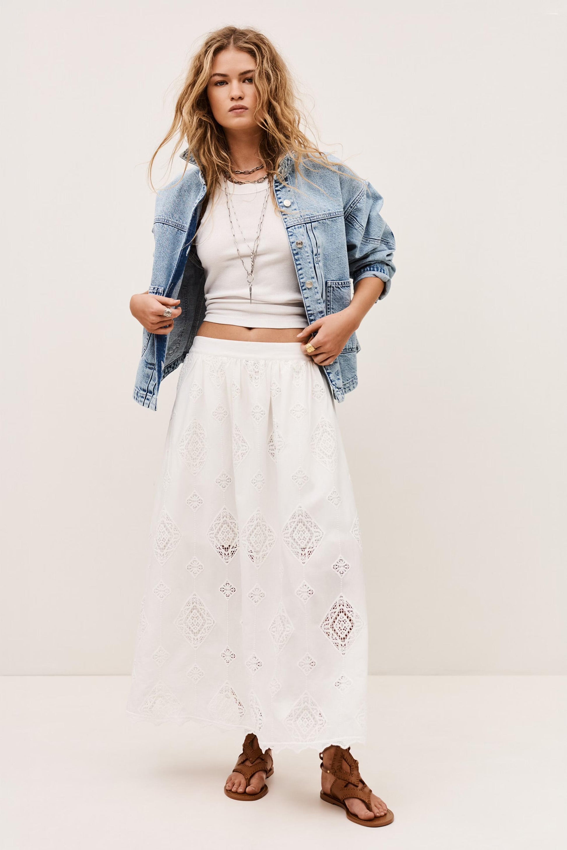 ba&sh Maxi Skirt Mona Off-White
