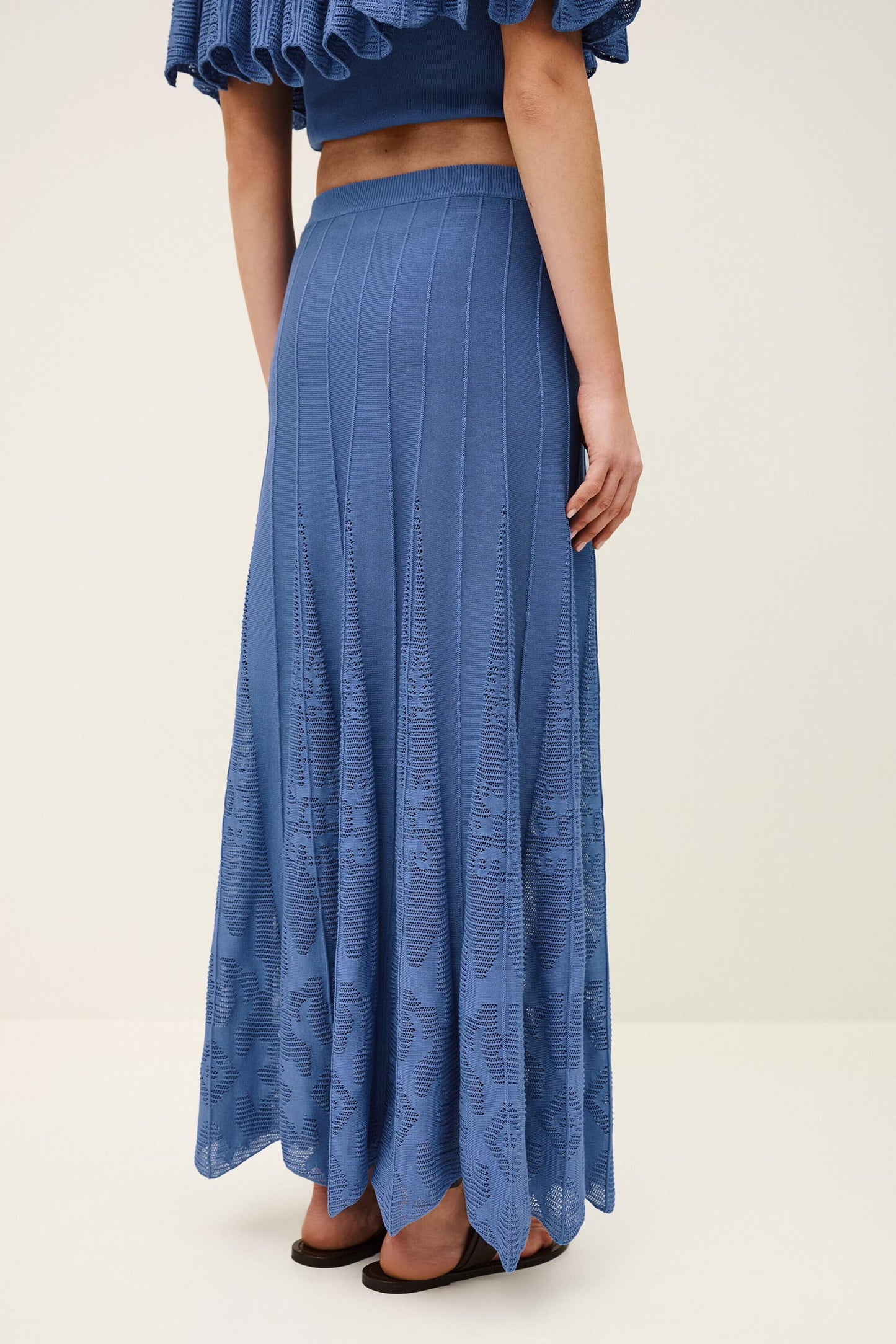 ba&sh Knit Maxi Skirt Serta Blue