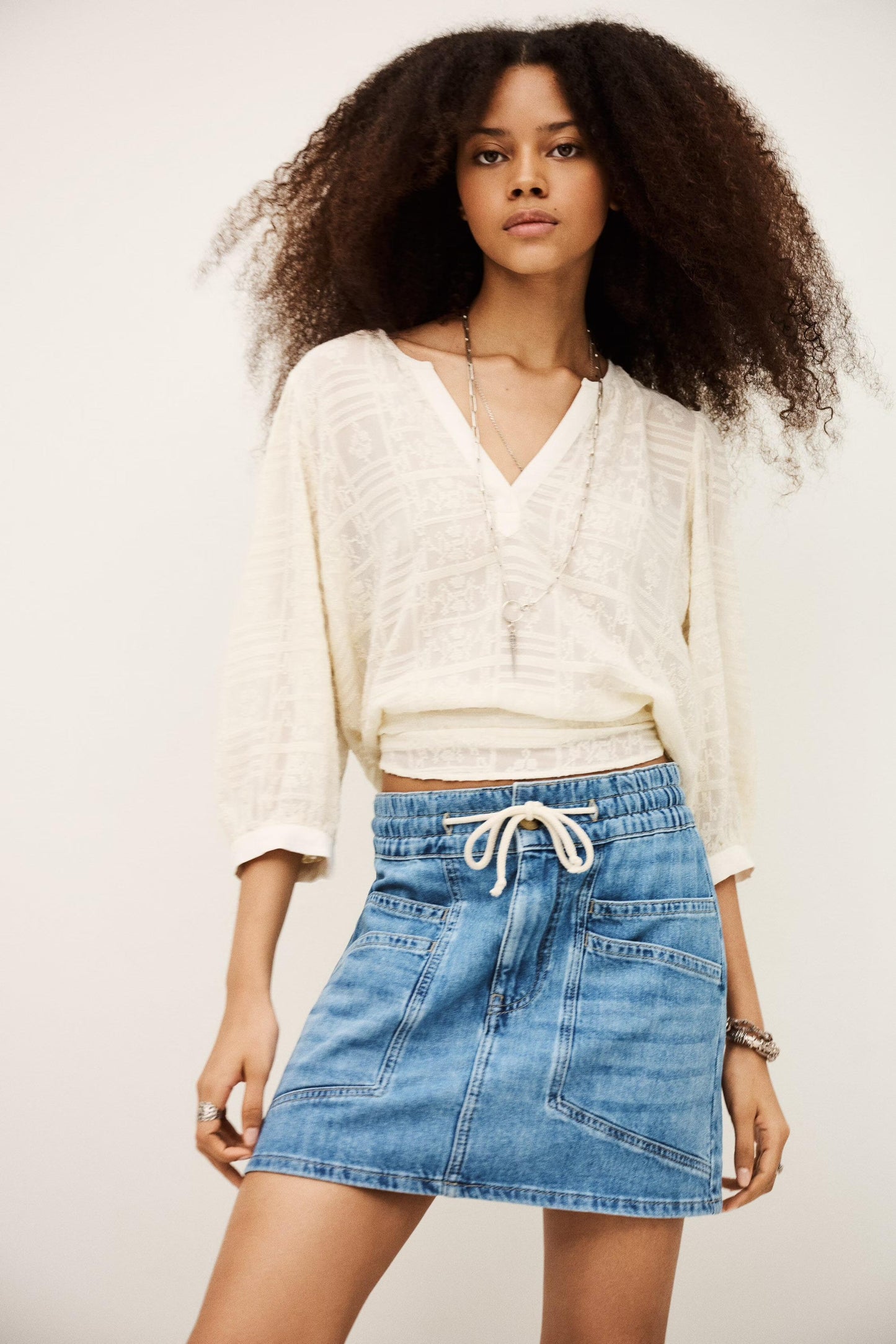 ba&sh Mini Skirt Martina Blue