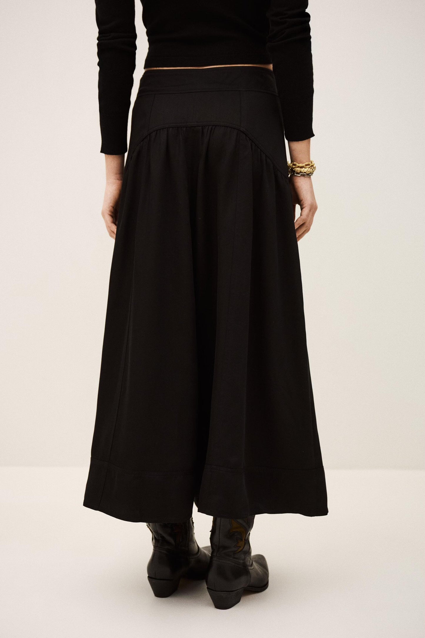 ba&sh Waisted Midi Skirt Ponia Black