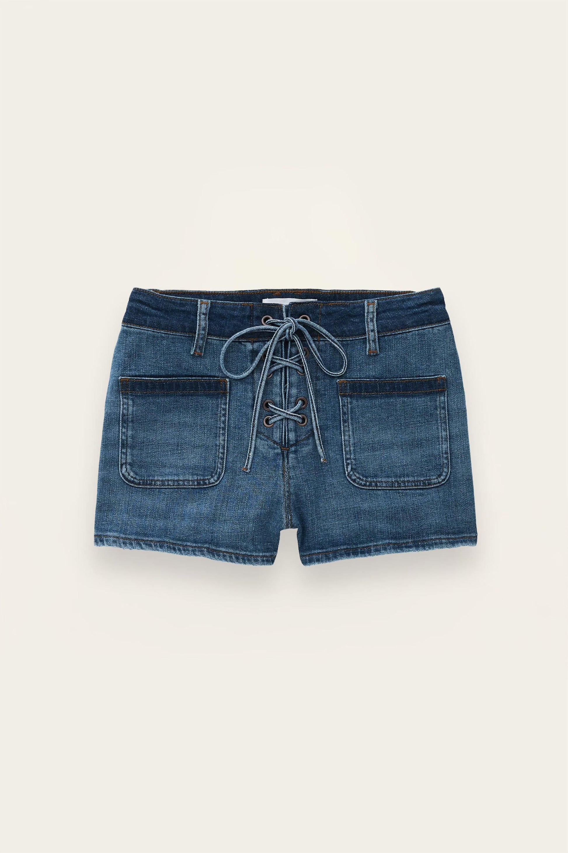 ba&sh High-Waisted Denim Shorts Rio Blue