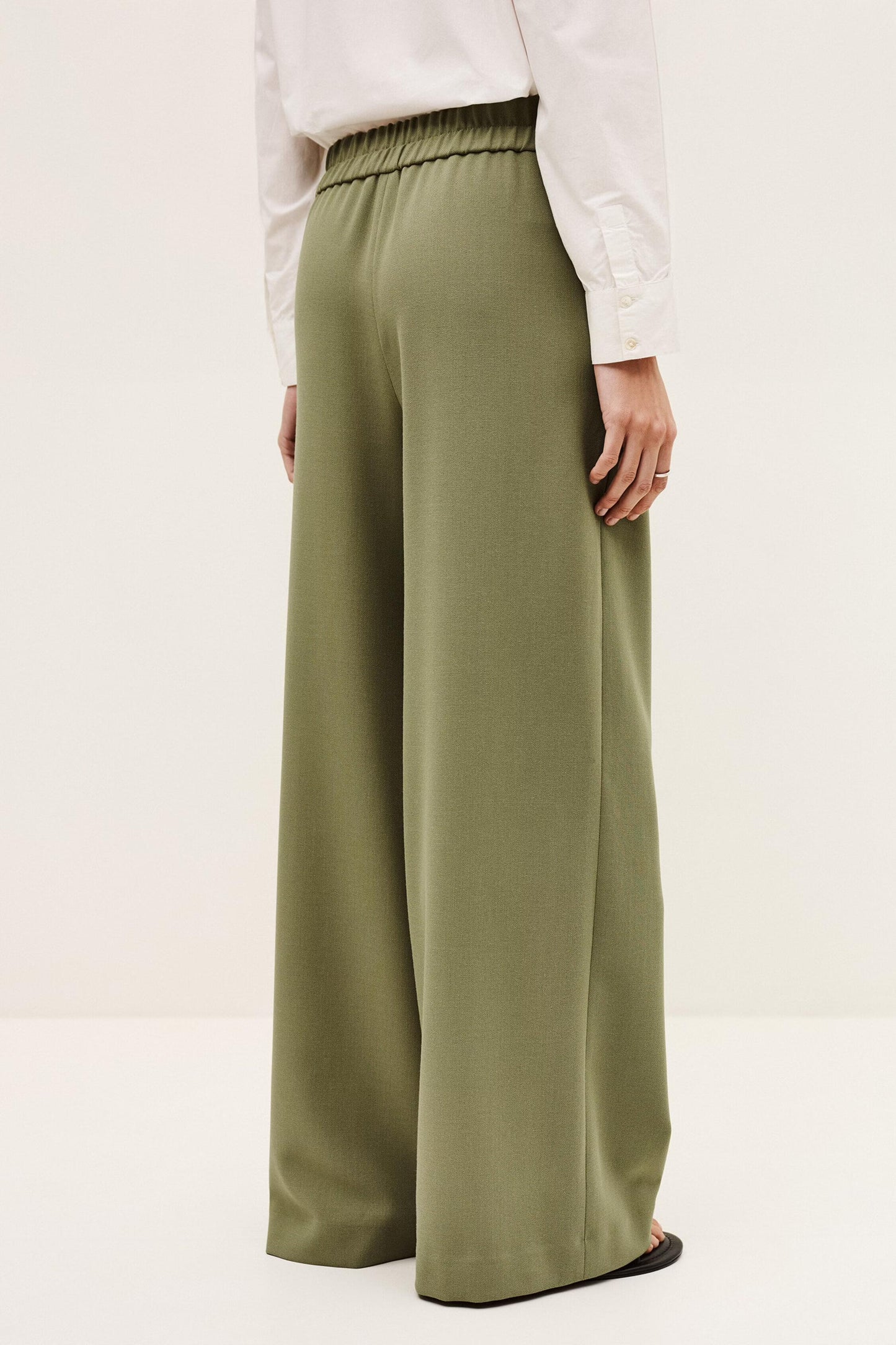 ba&sh Wide-Leg Waisted Pants Narlos Green